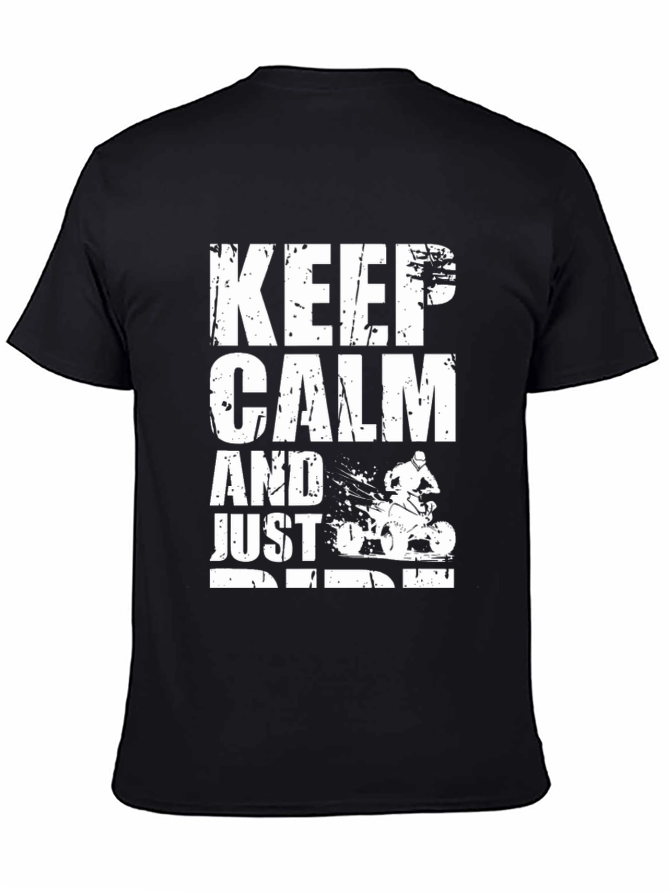 Keep Calm and Just Ride Black Graphic T-Shirt
