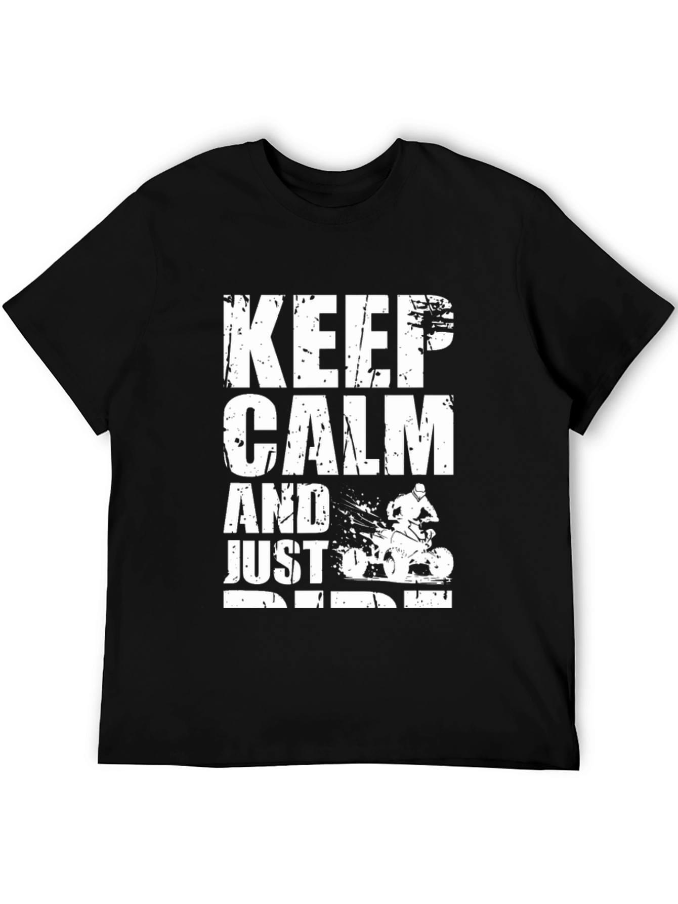 Keep Calm and Just Ride Black Graphic T-Shirt