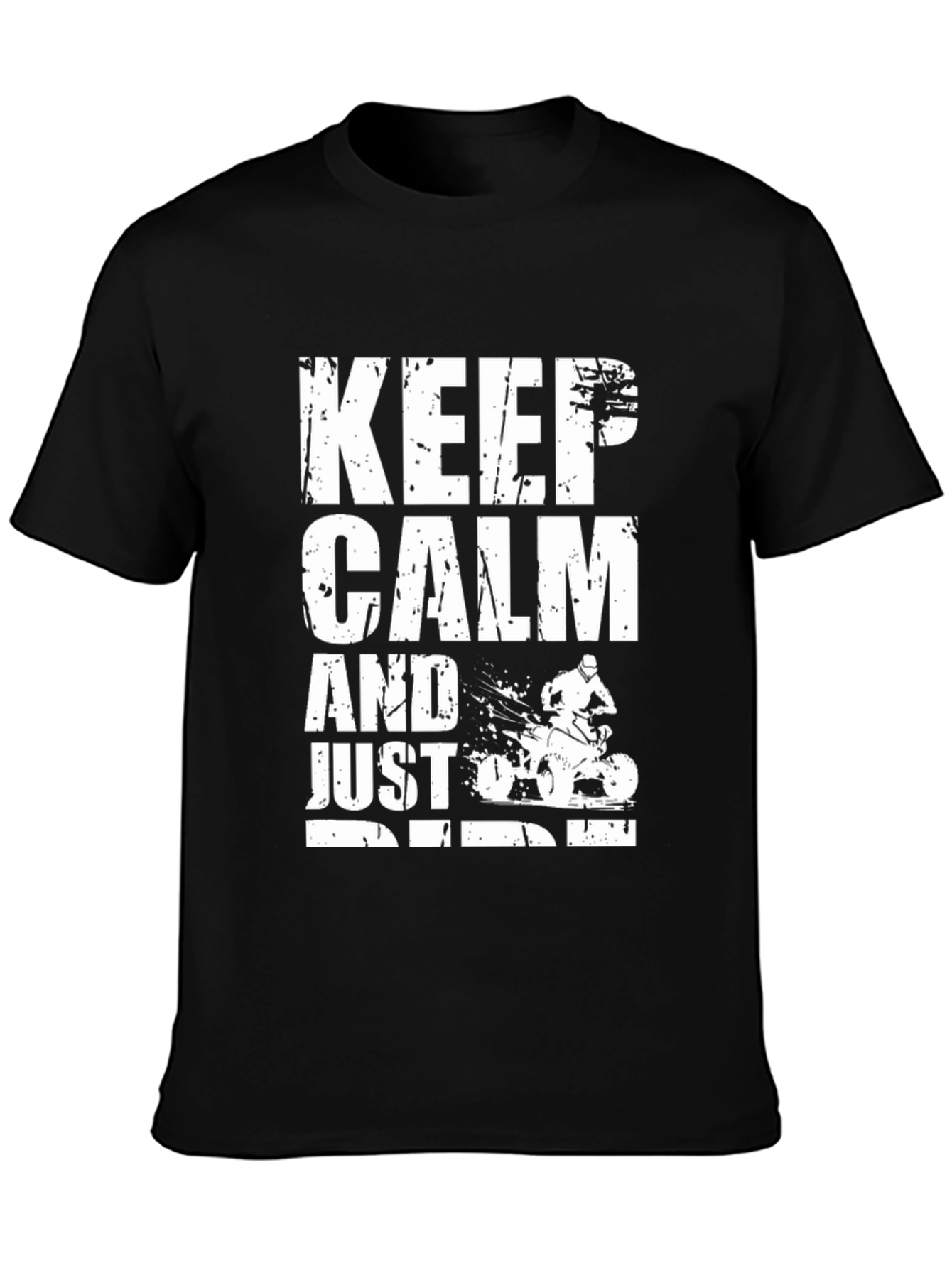 Keep Calm and Just Ride Black Graphic T-Shirt