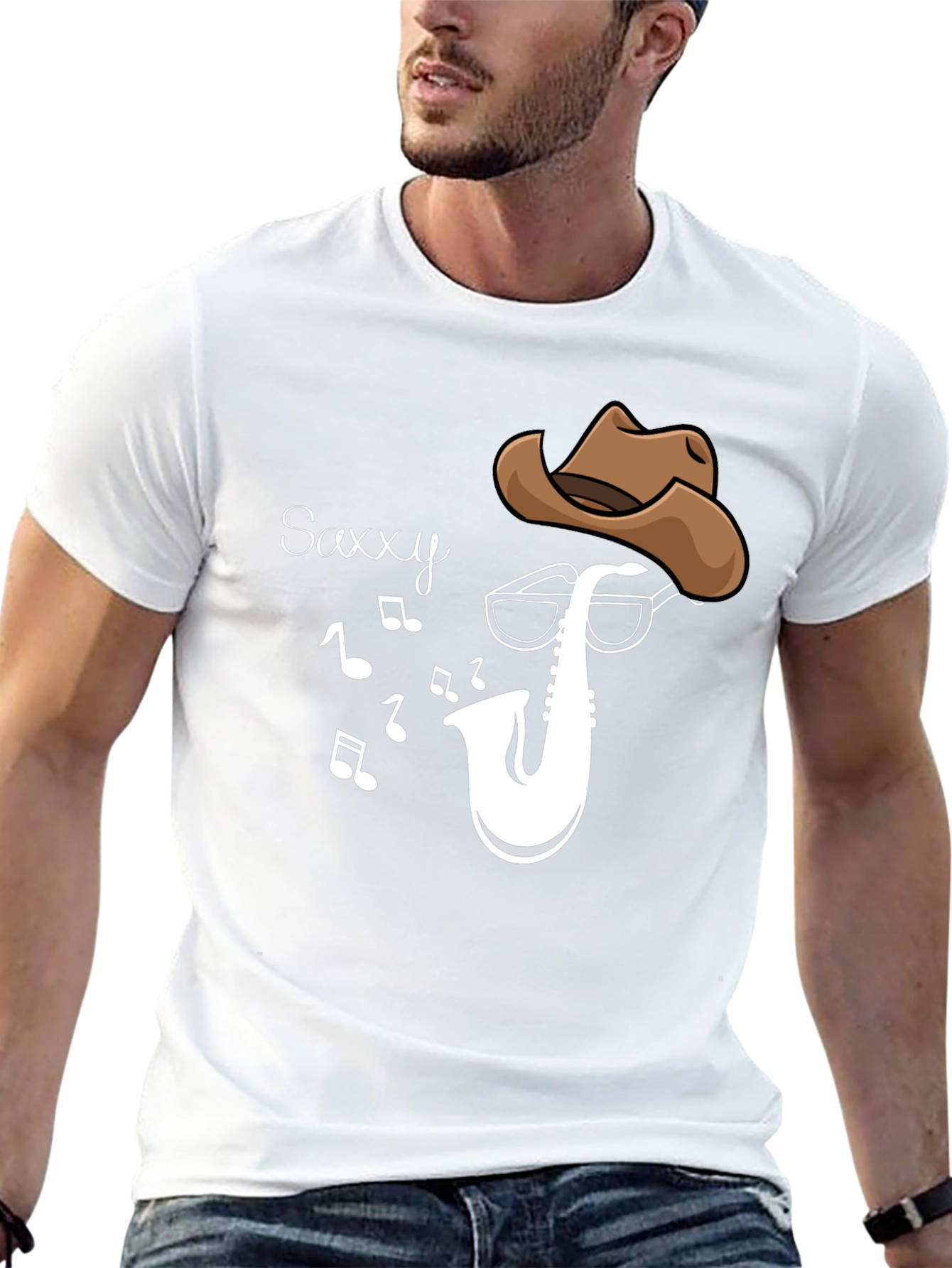 Saxy Cowboy T-Shirt: Music Lovers Tee