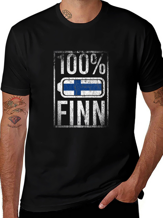 100% Finn T-Shirt - Finnish Pride Battery Design