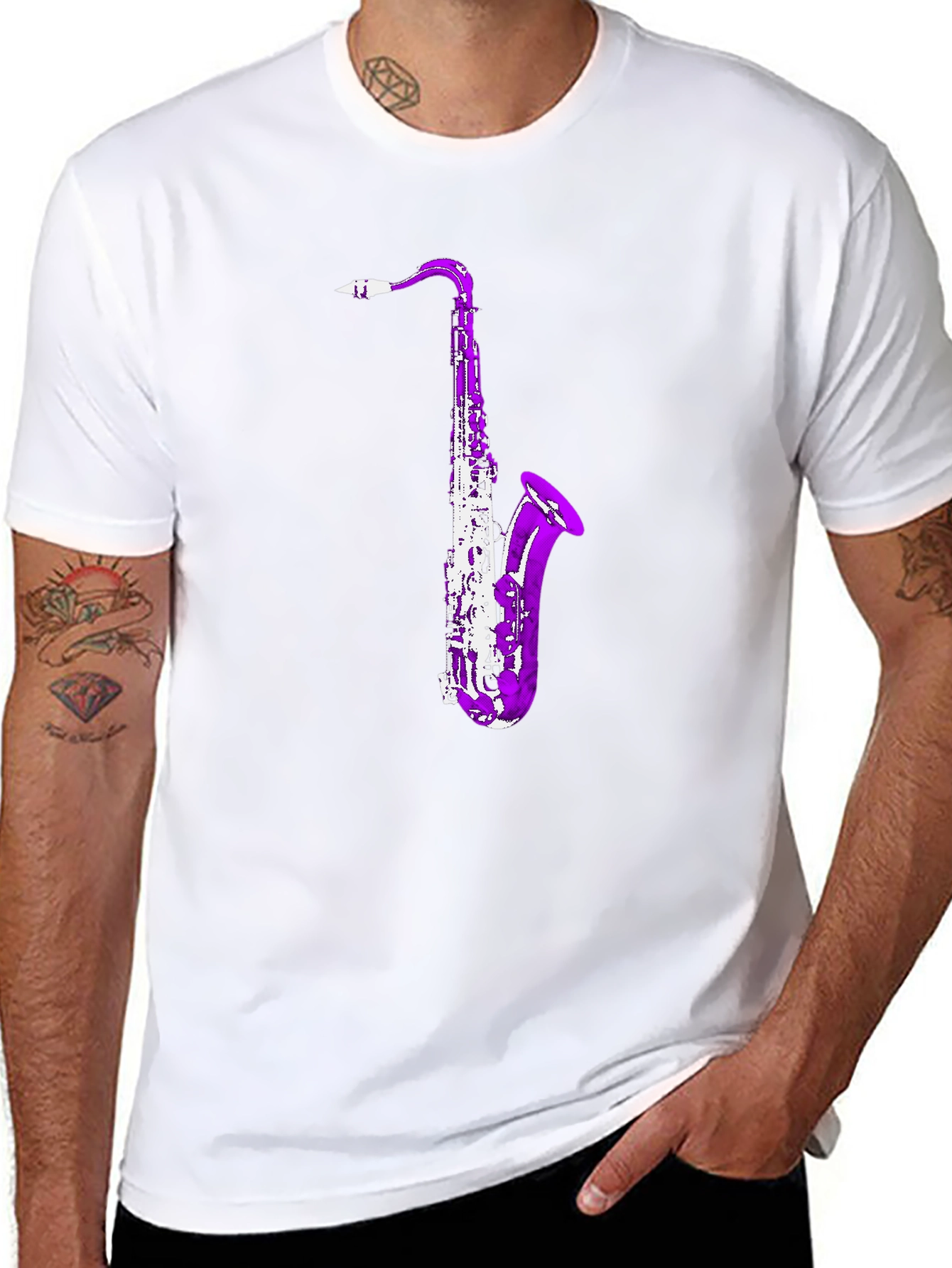 Saxophone Graphic Tee - Cool Music Lover Shirt