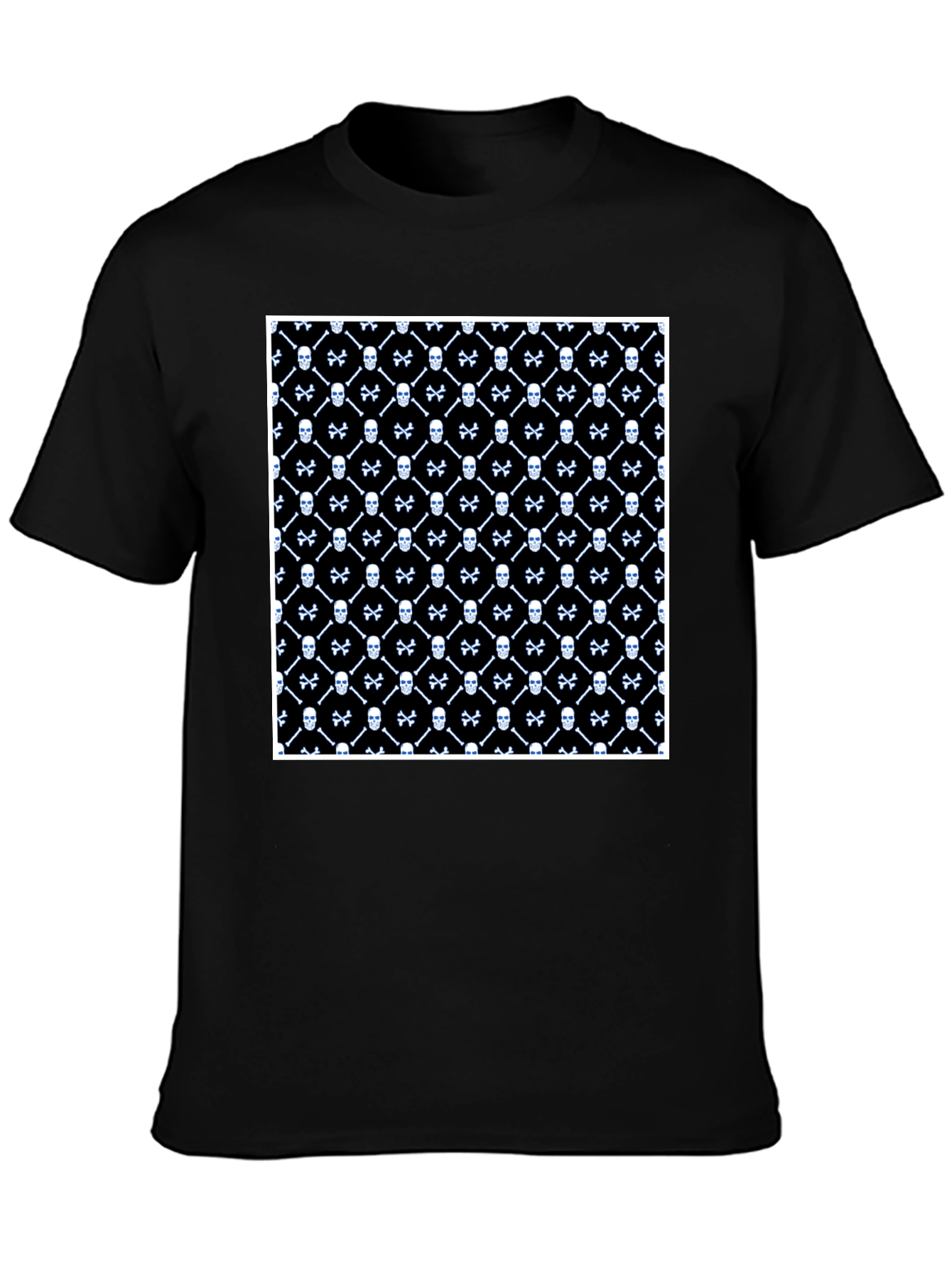 Skull & Crossbones Pattern Black T-Shirt
