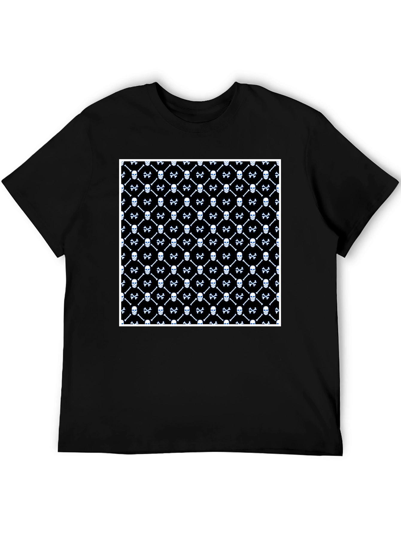 Skull & Crossbones Pattern Black T-Shirt
