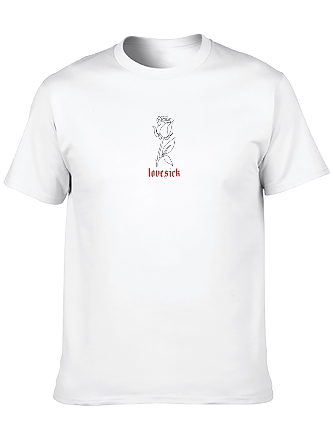 Love Sick Rose Graphic Tee - Black Casual T-Shirt