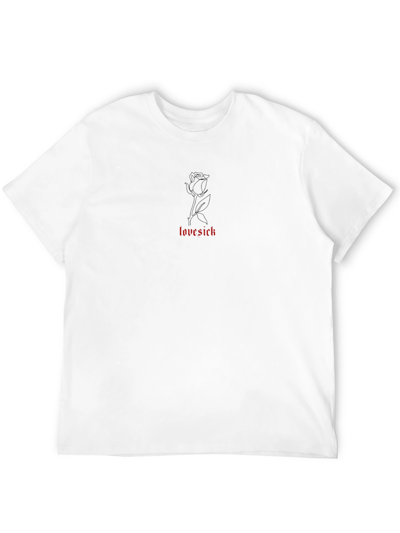Love Sick Rose Graphic Tee - Black Casual T-Shirt