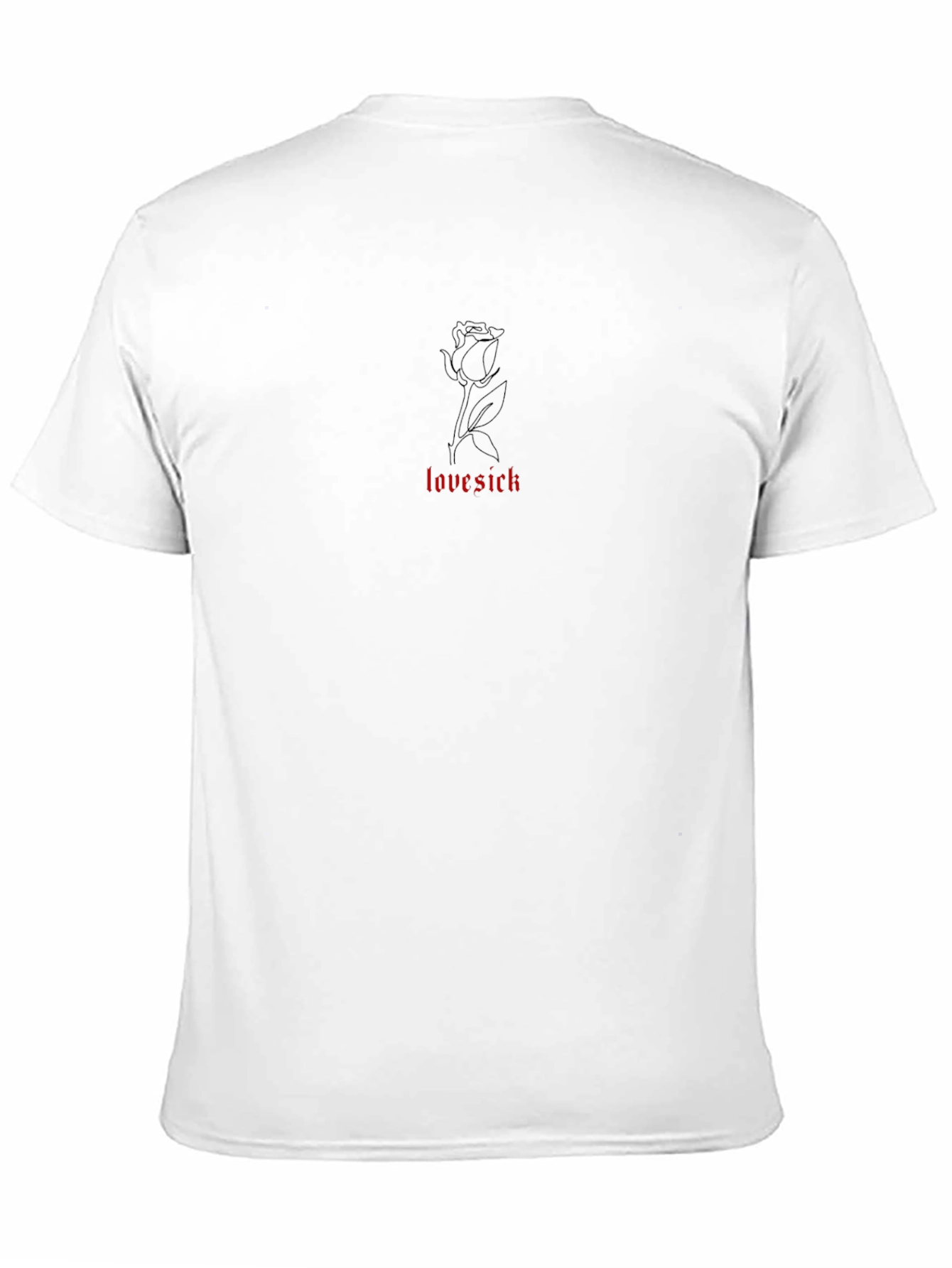 Love Sick Rose Graphic Tee - Black Casual T-Shirt