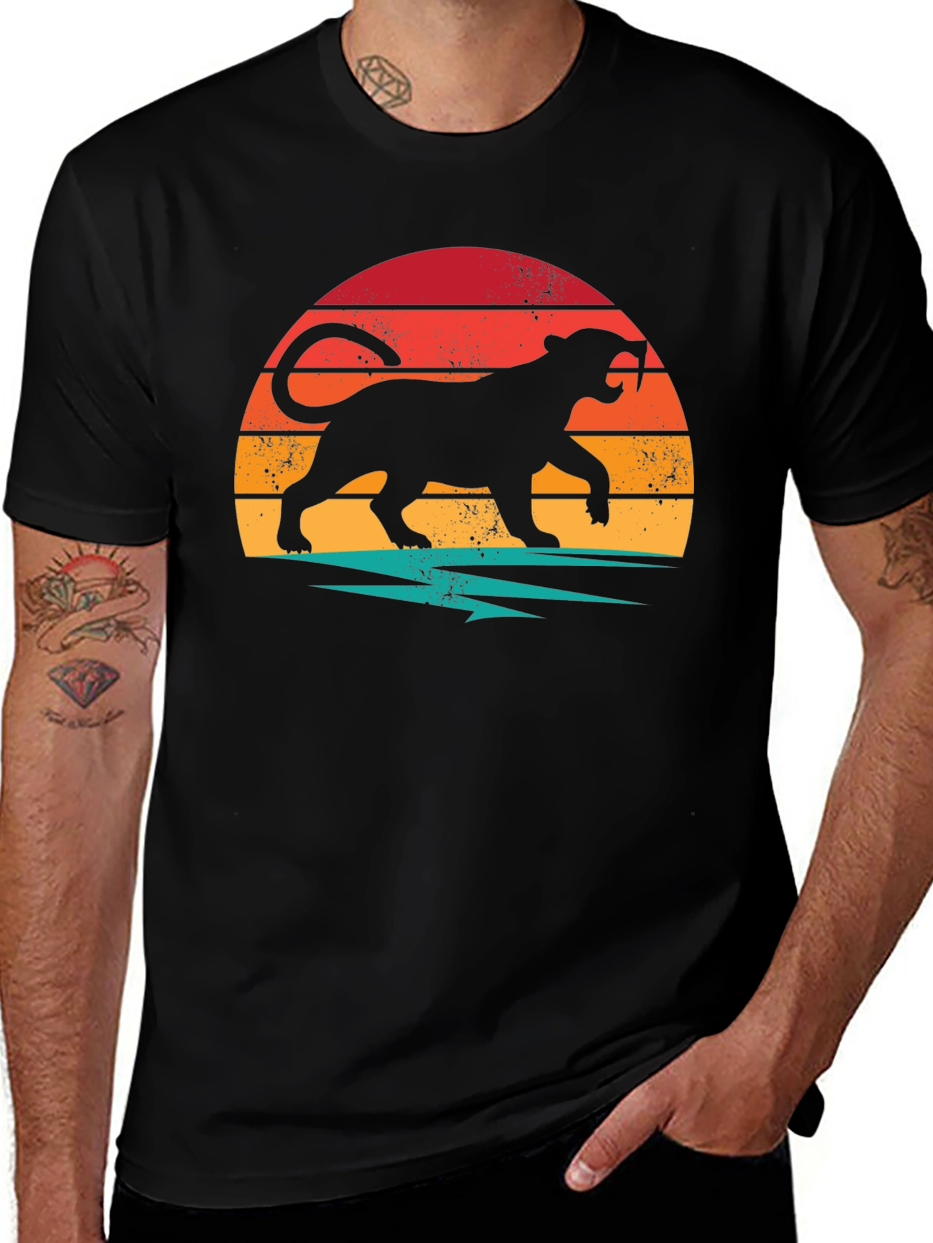 Retro Panther Graphic T-Shirt