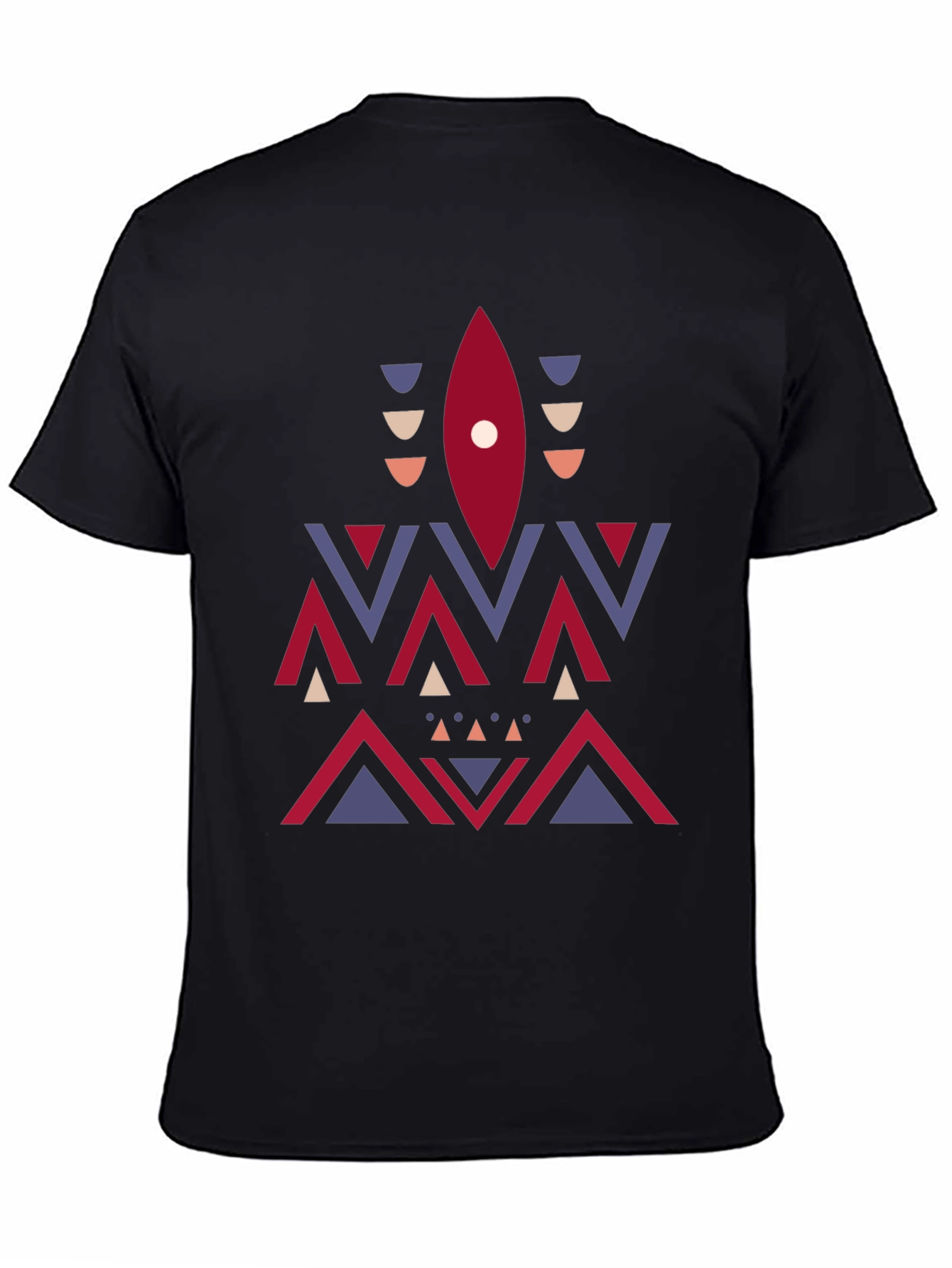 Geometric Aztec Print Tee - Stylish Mens Black T-Shirt