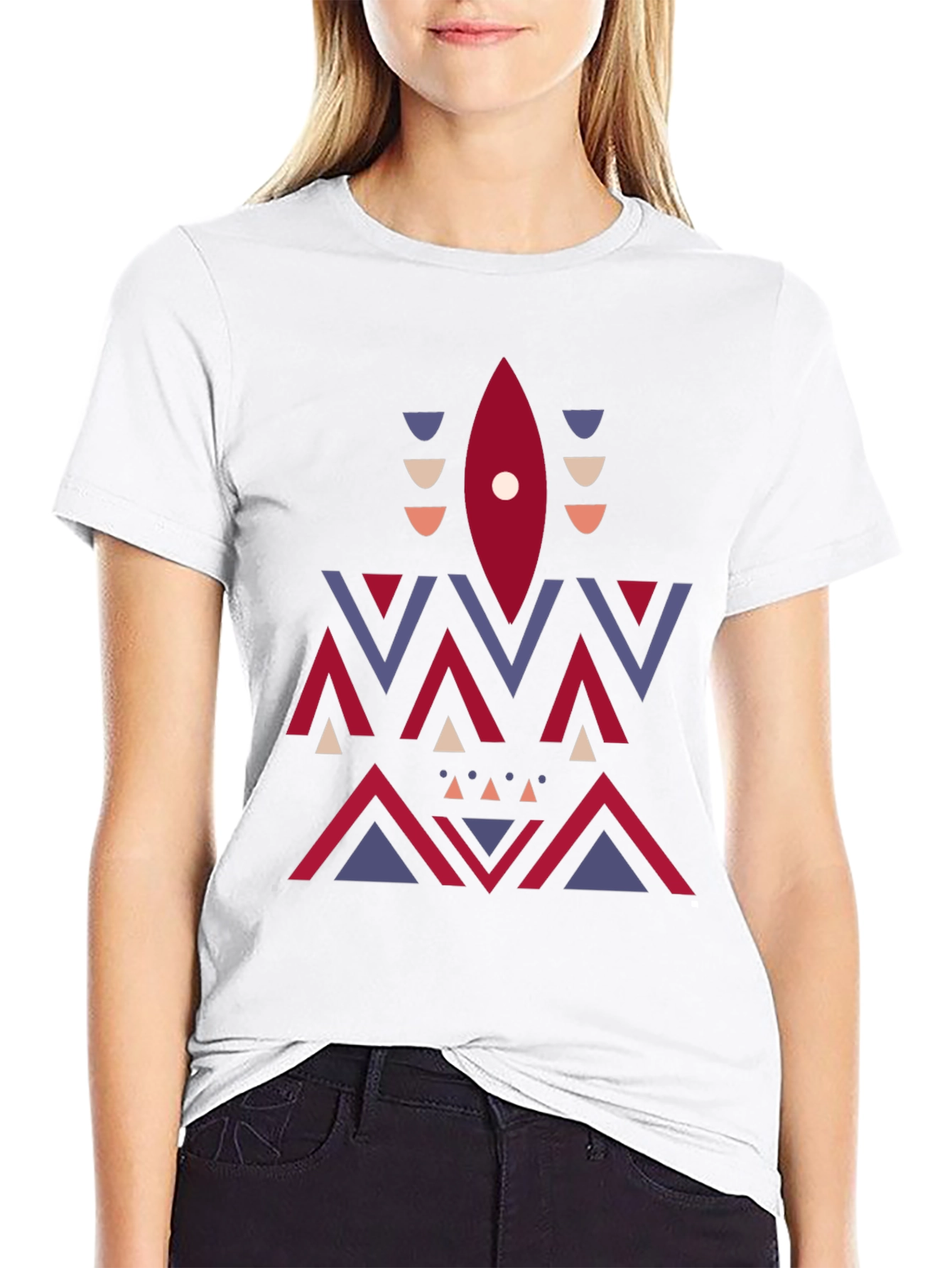 Geometric Aztec Print Tee - Stylish Mens Black T-Shirt