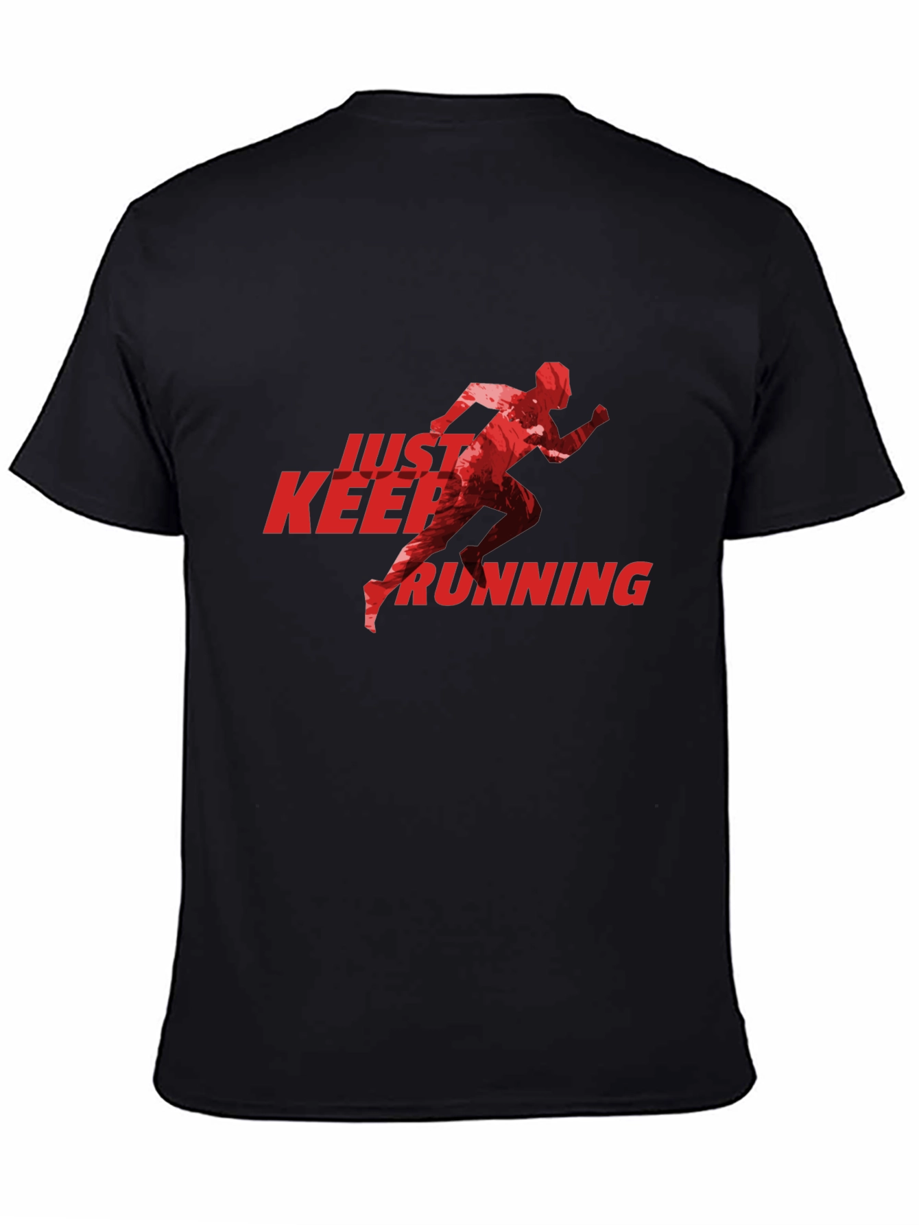 Just Keep Running Graphic Tee - Black
