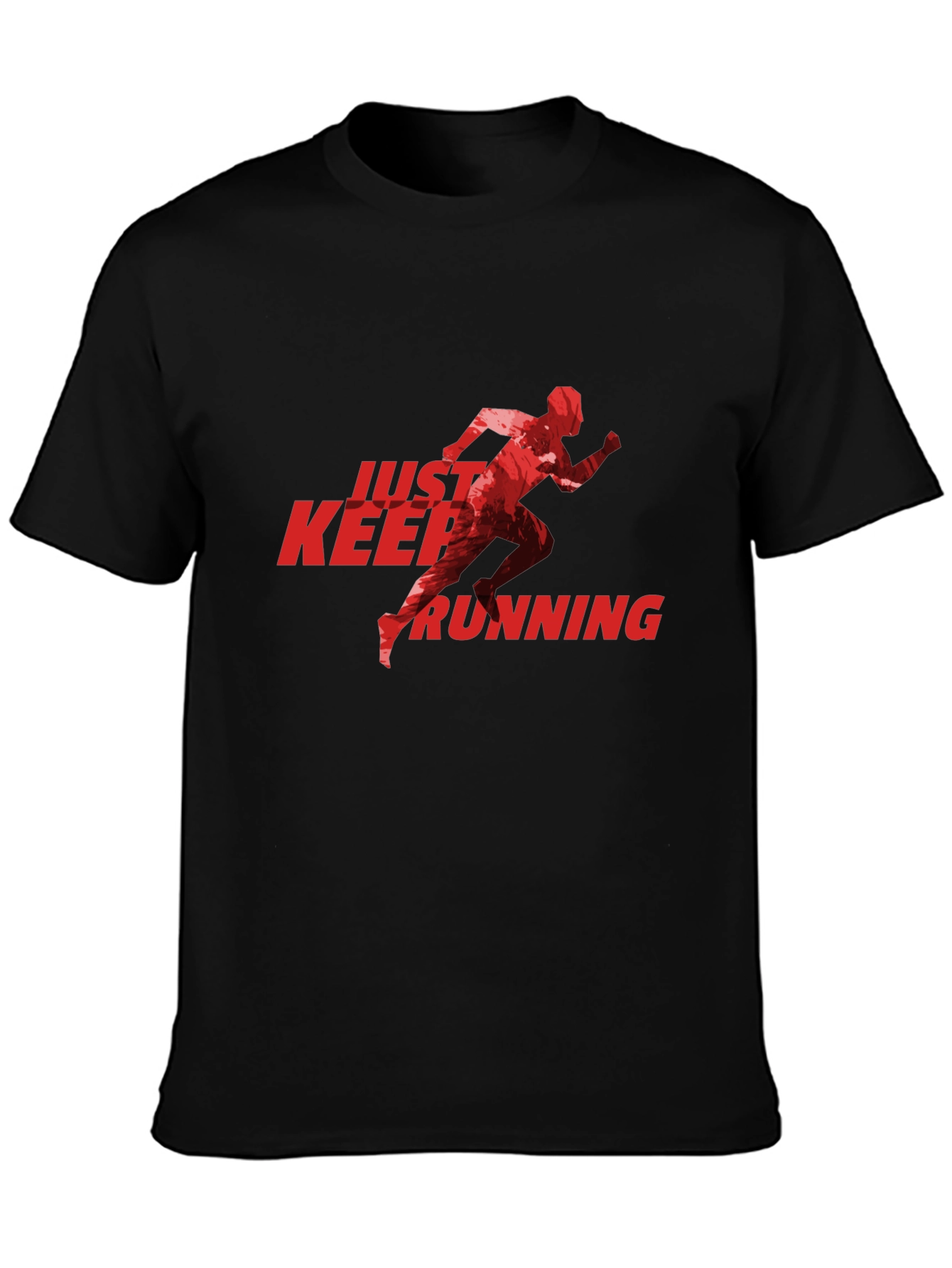 Just Keep Running Graphic Tee - Black