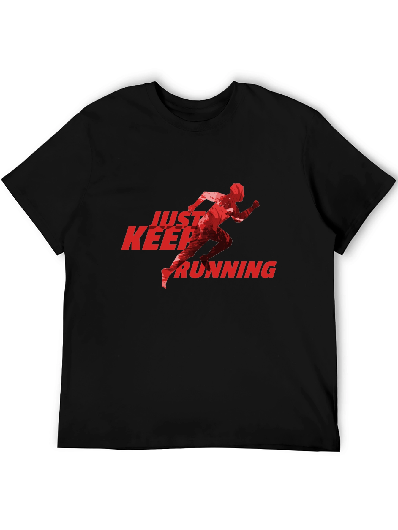 Just Keep Running Graphic Tee - Black