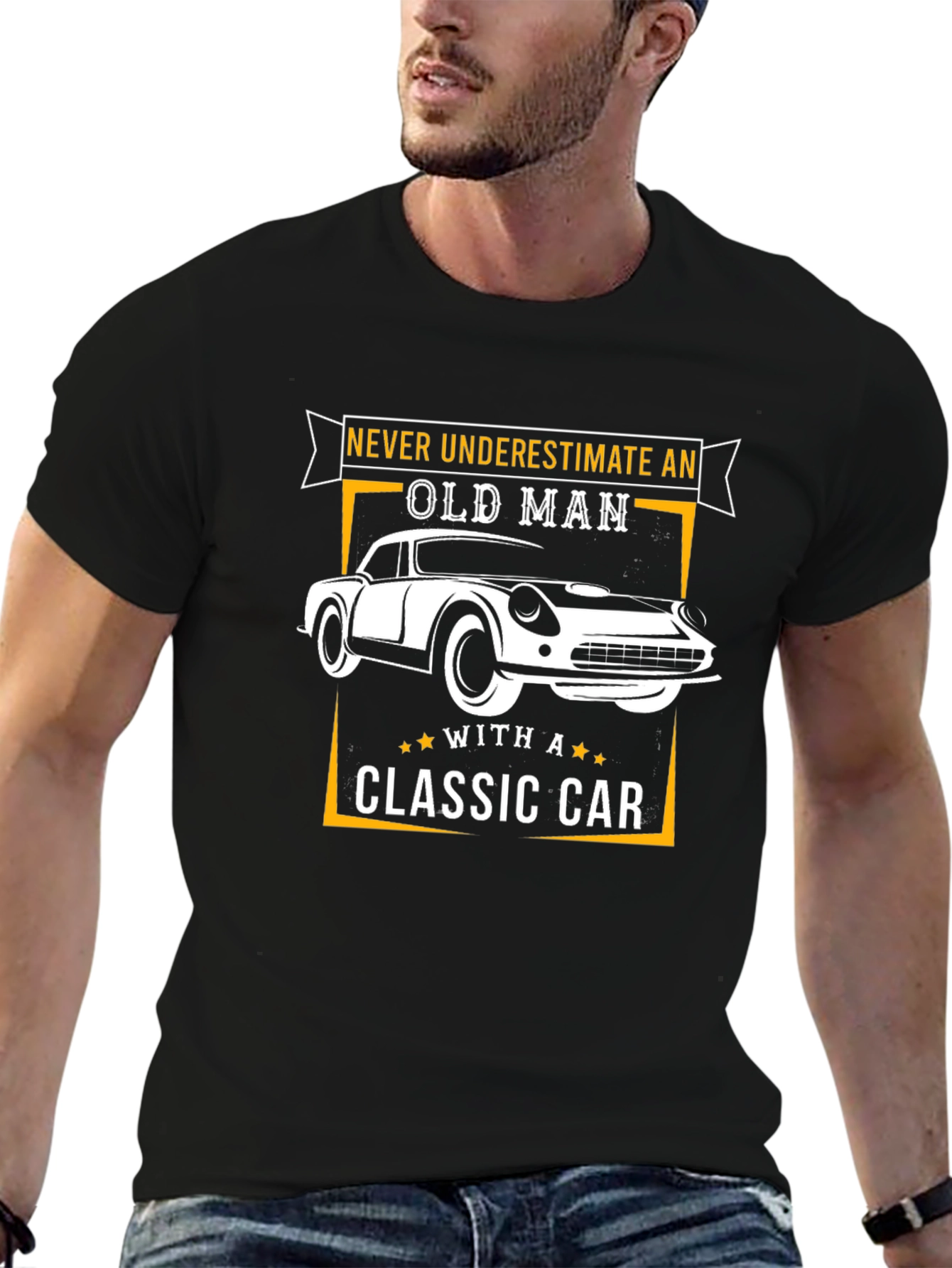 Old Man Classic Car Graphic Tee
