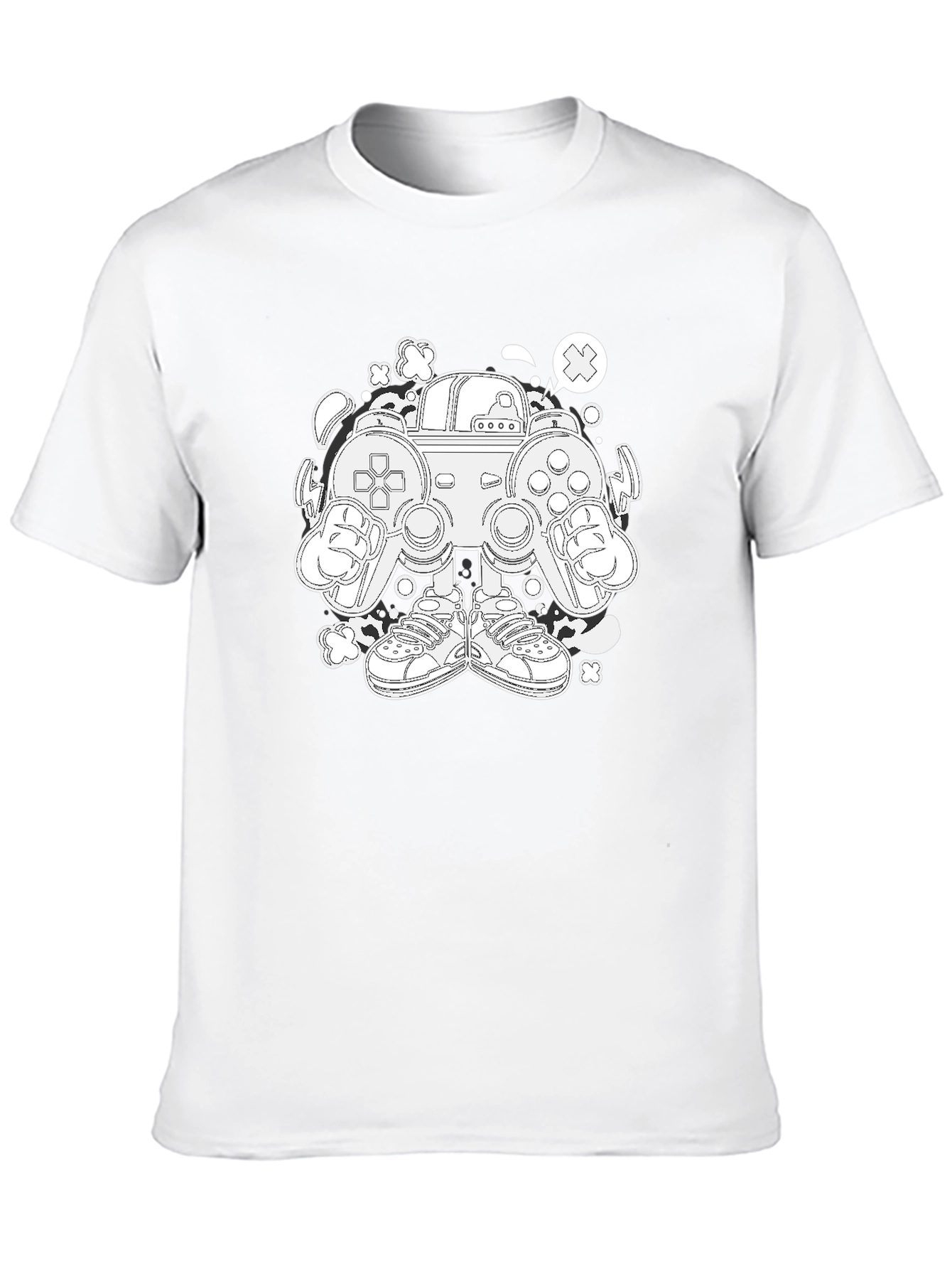 Cool Graphic Tee - Gamer Console Cartoon Print