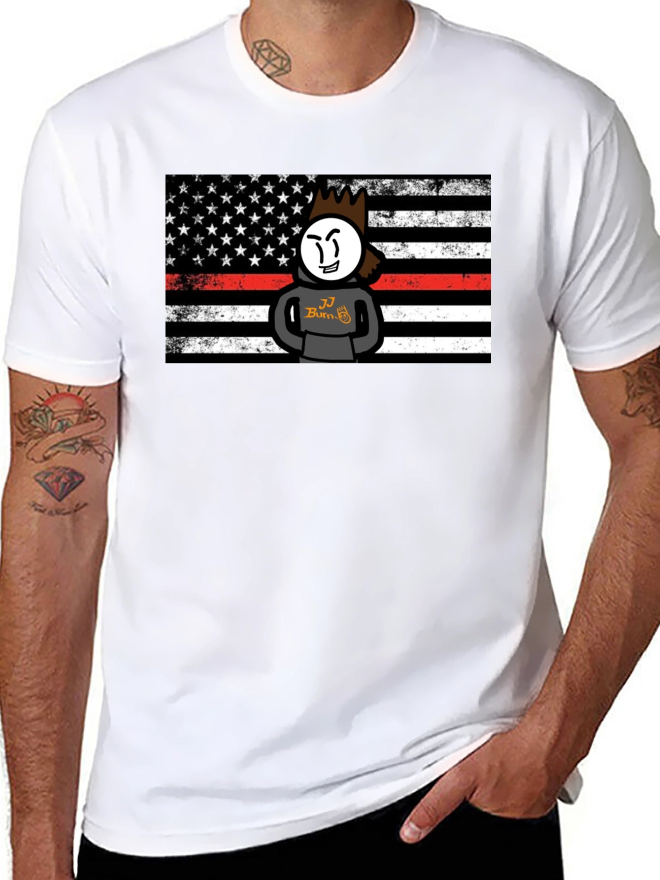 USA Flag JJ Burn Tshirt