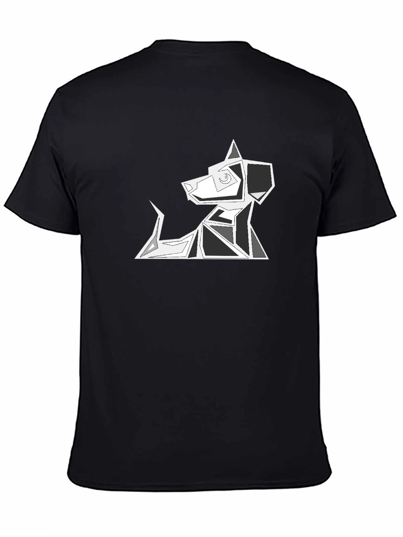 Abstract Dog Graphic Tee - Modern Geometric Design