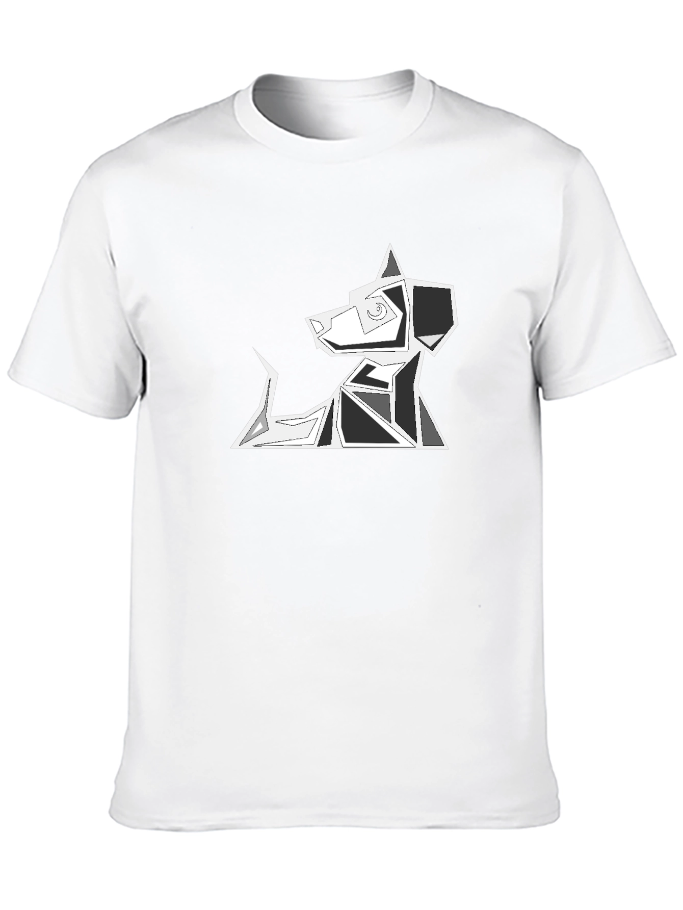 Abstract Dog Graphic Tee - Modern Geometric Design
