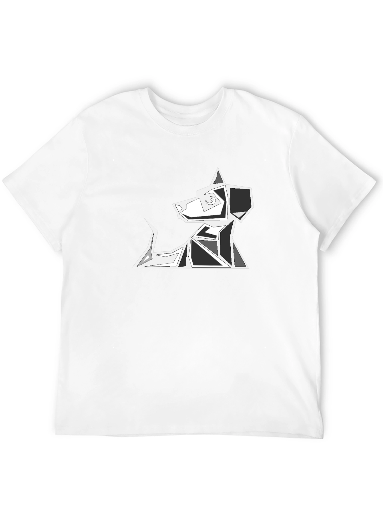 Abstract Dog Graphic Tee - Modern Geometric Design