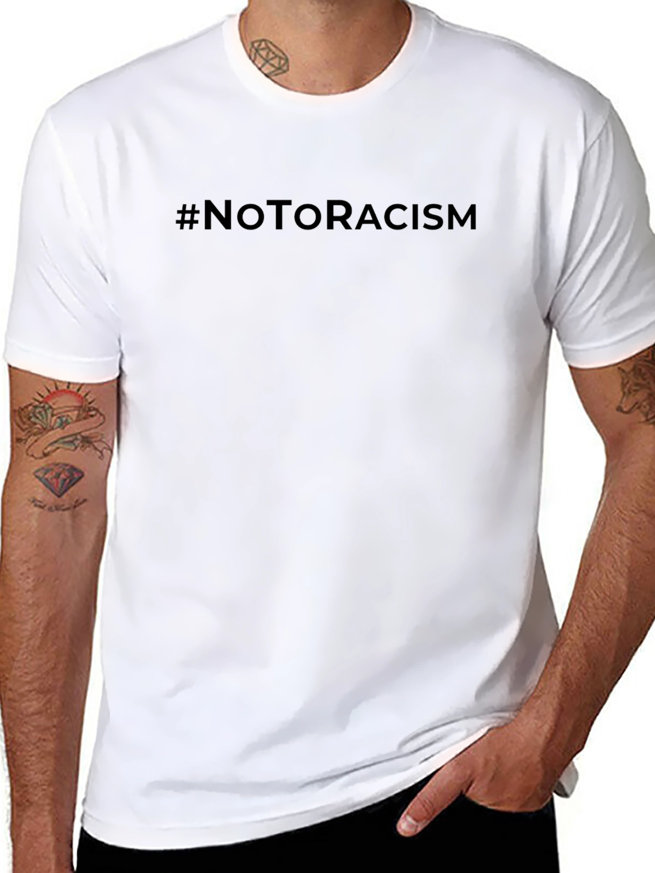 #NoToRacism Black T-Shirt - Stand Against Hate
