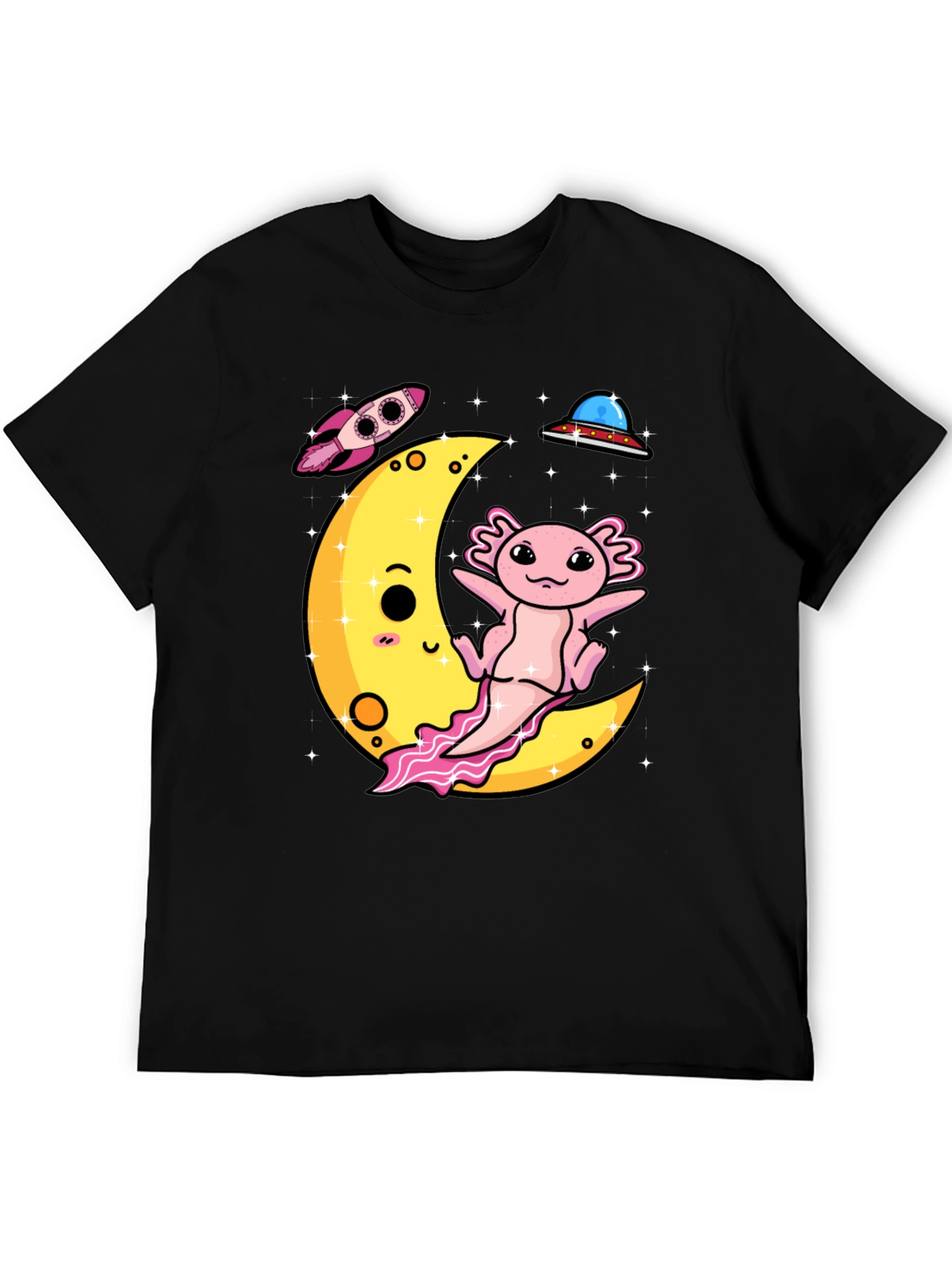 Axolotl on Moon Graphic Tee
