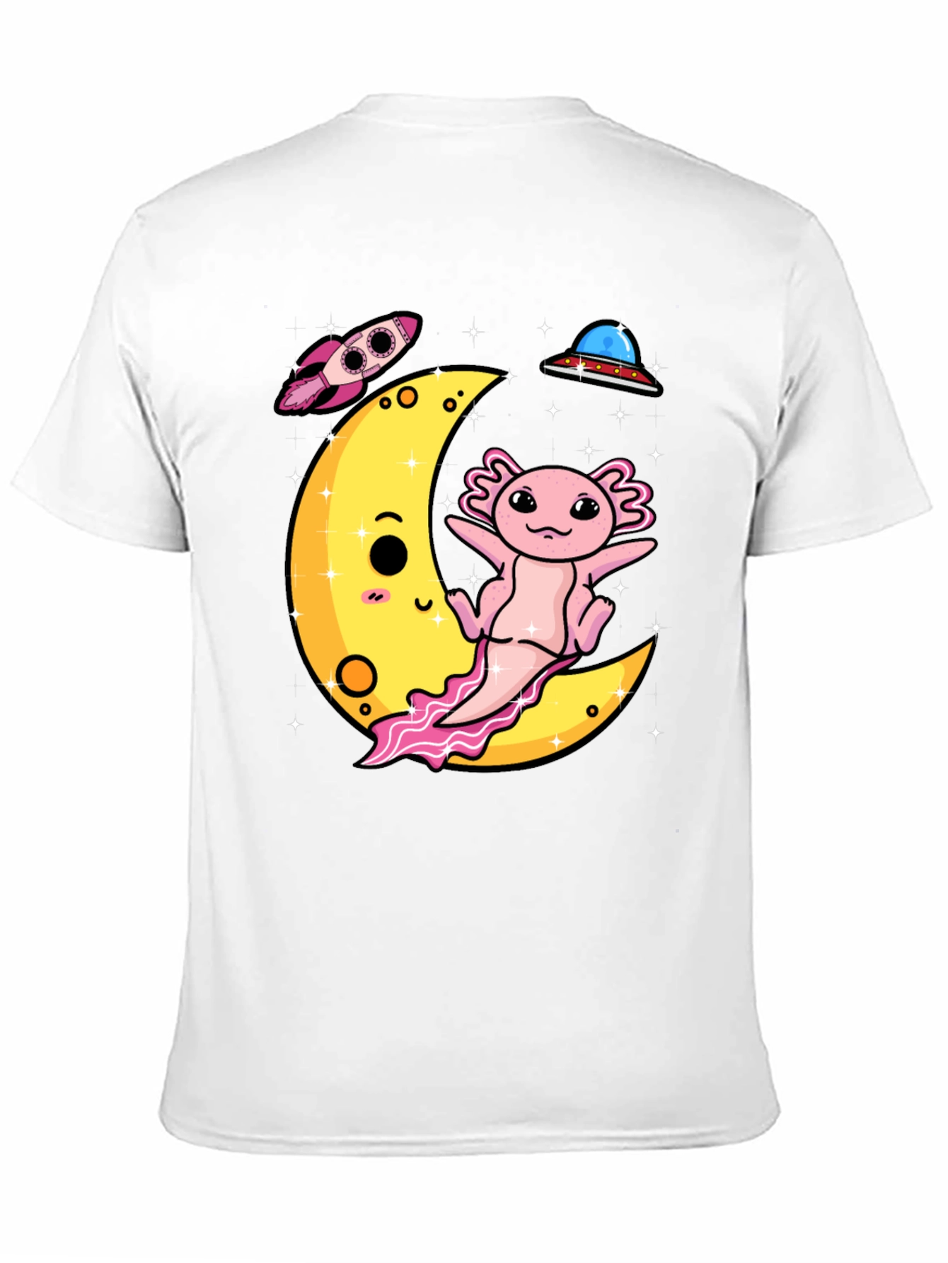 Axolotl on Moon Graphic Tee