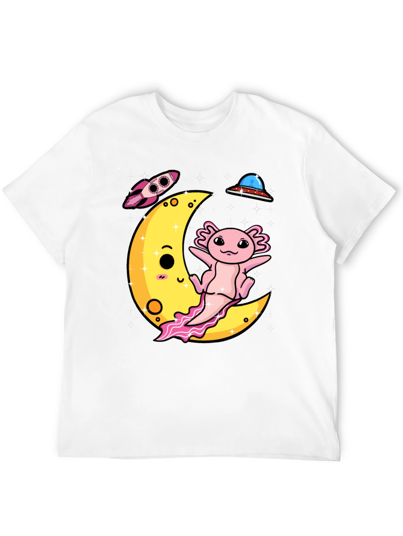Axolotl on Moon Graphic Tee