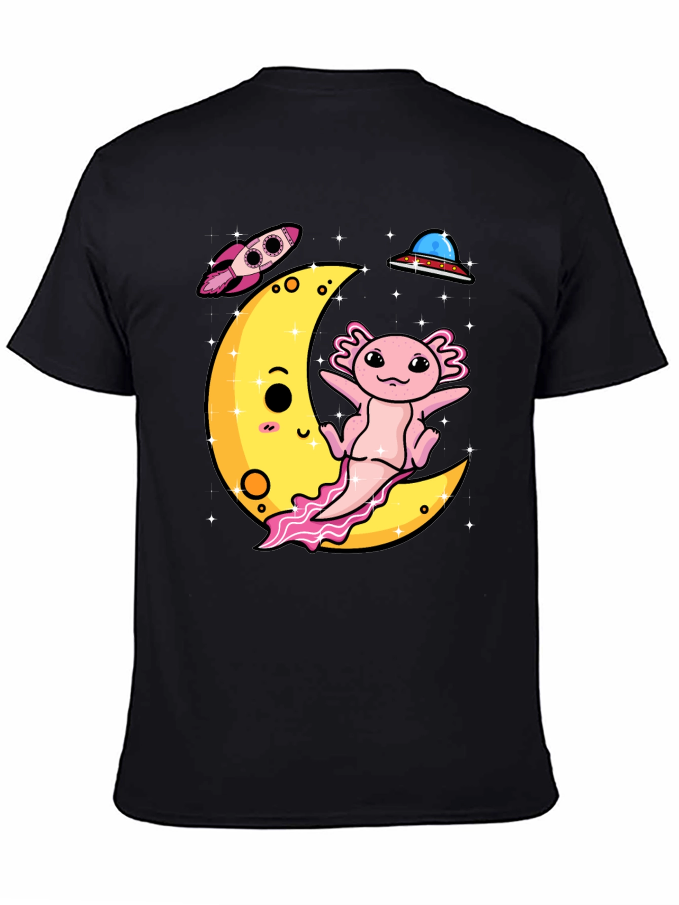 Axolotl on Moon Graphic Tee