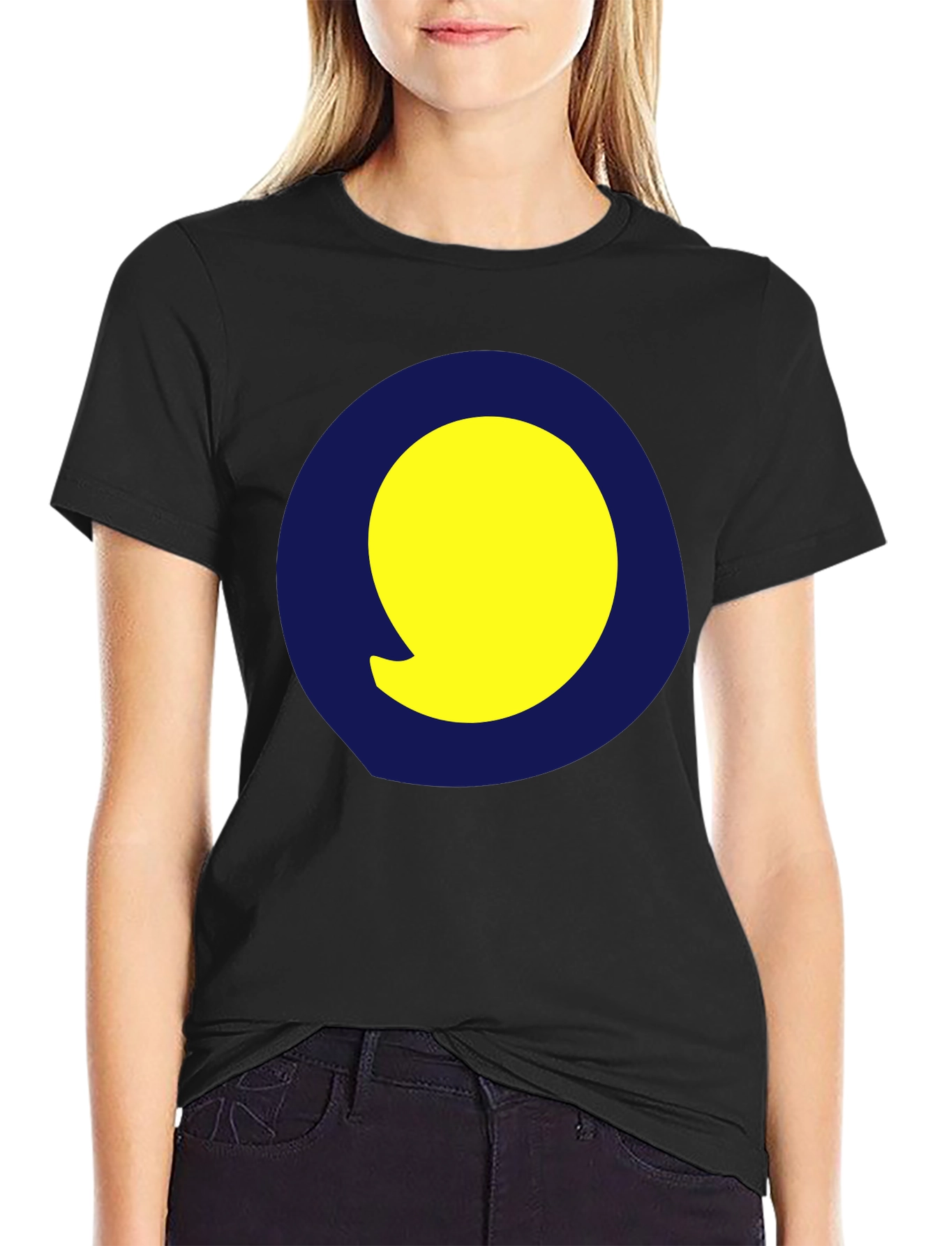 Yellow Circle Graphic Black Tee