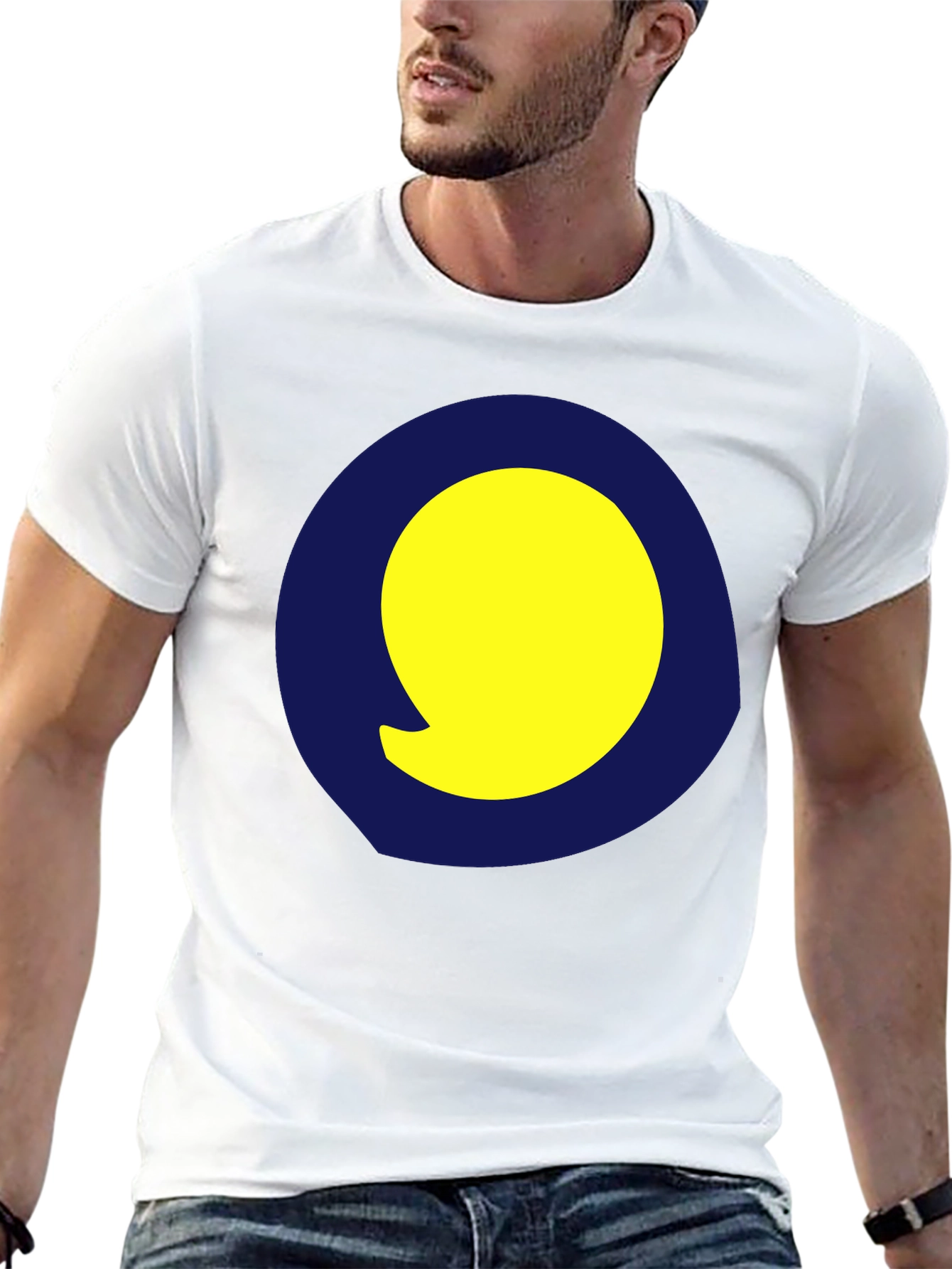 Yellow Circle Graphic Black Tee