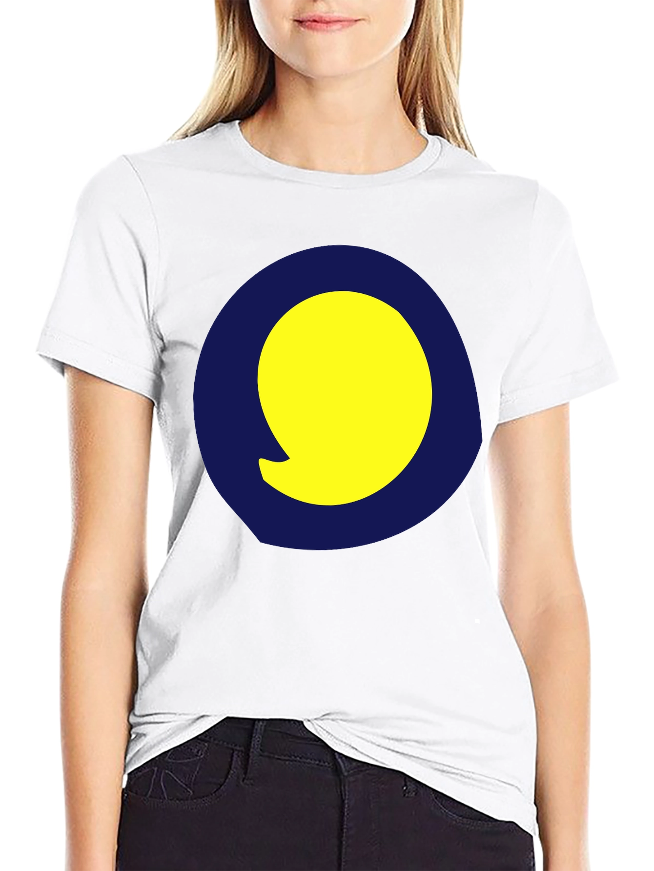 Yellow Circle Graphic Black Tee