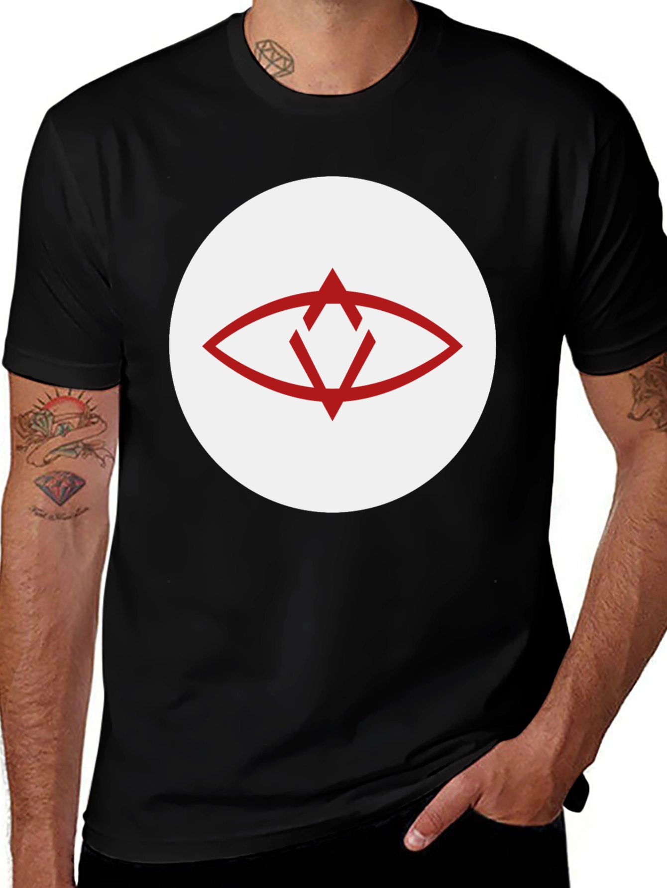 Eye Graphic Crew Neck T-Shirt - Black