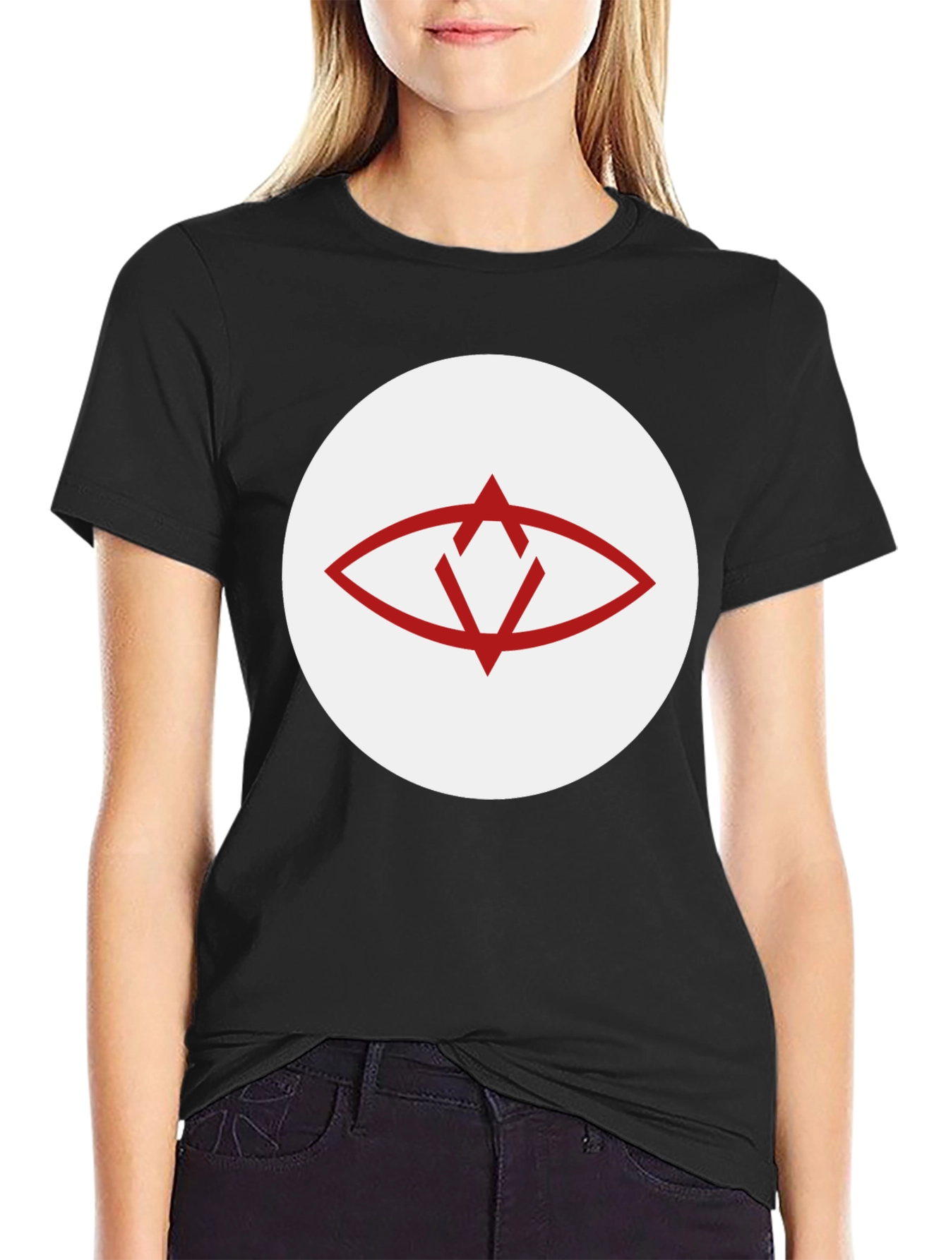Eye Graphic Crew Neck T-Shirt - Black