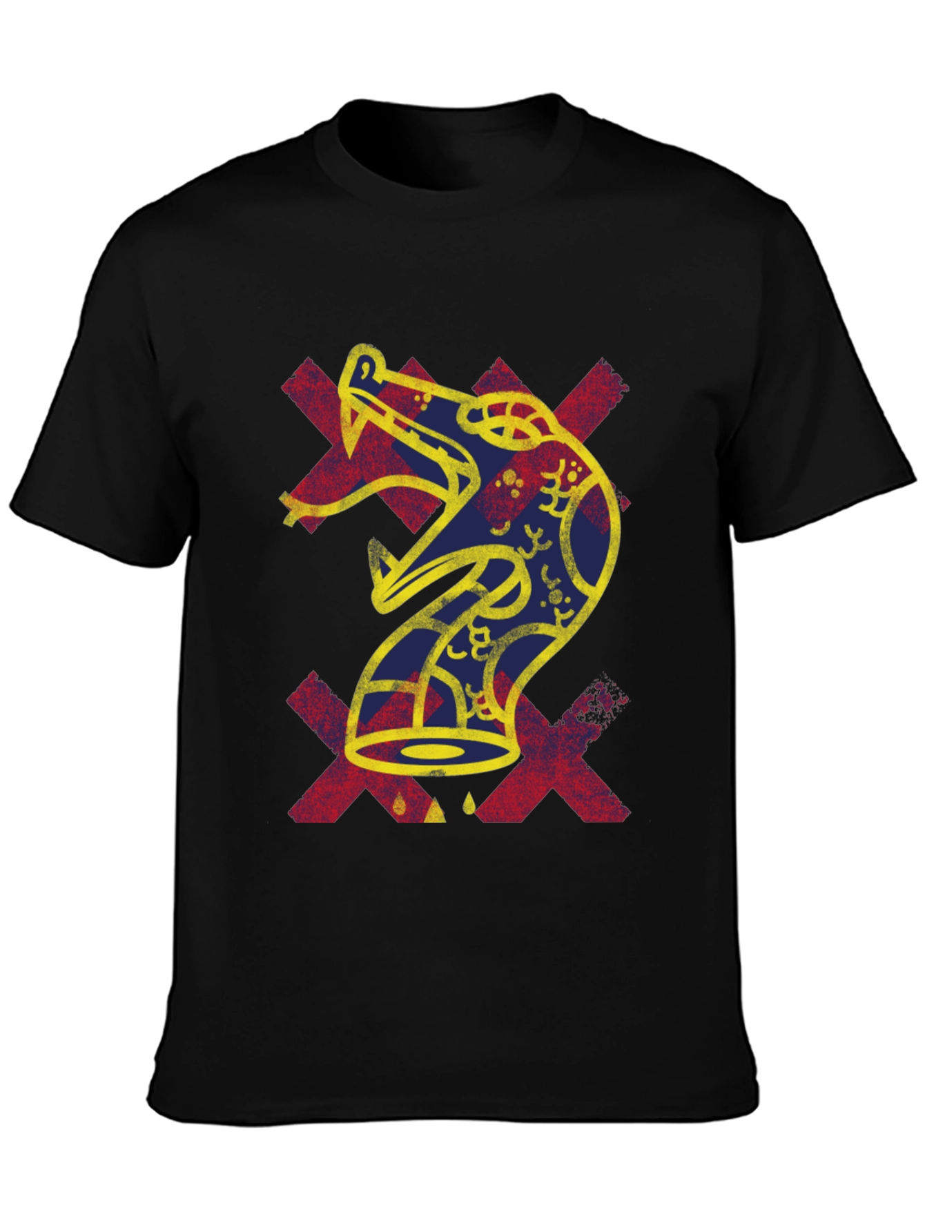 Bold Graphic Tee - Aztec Snake Design