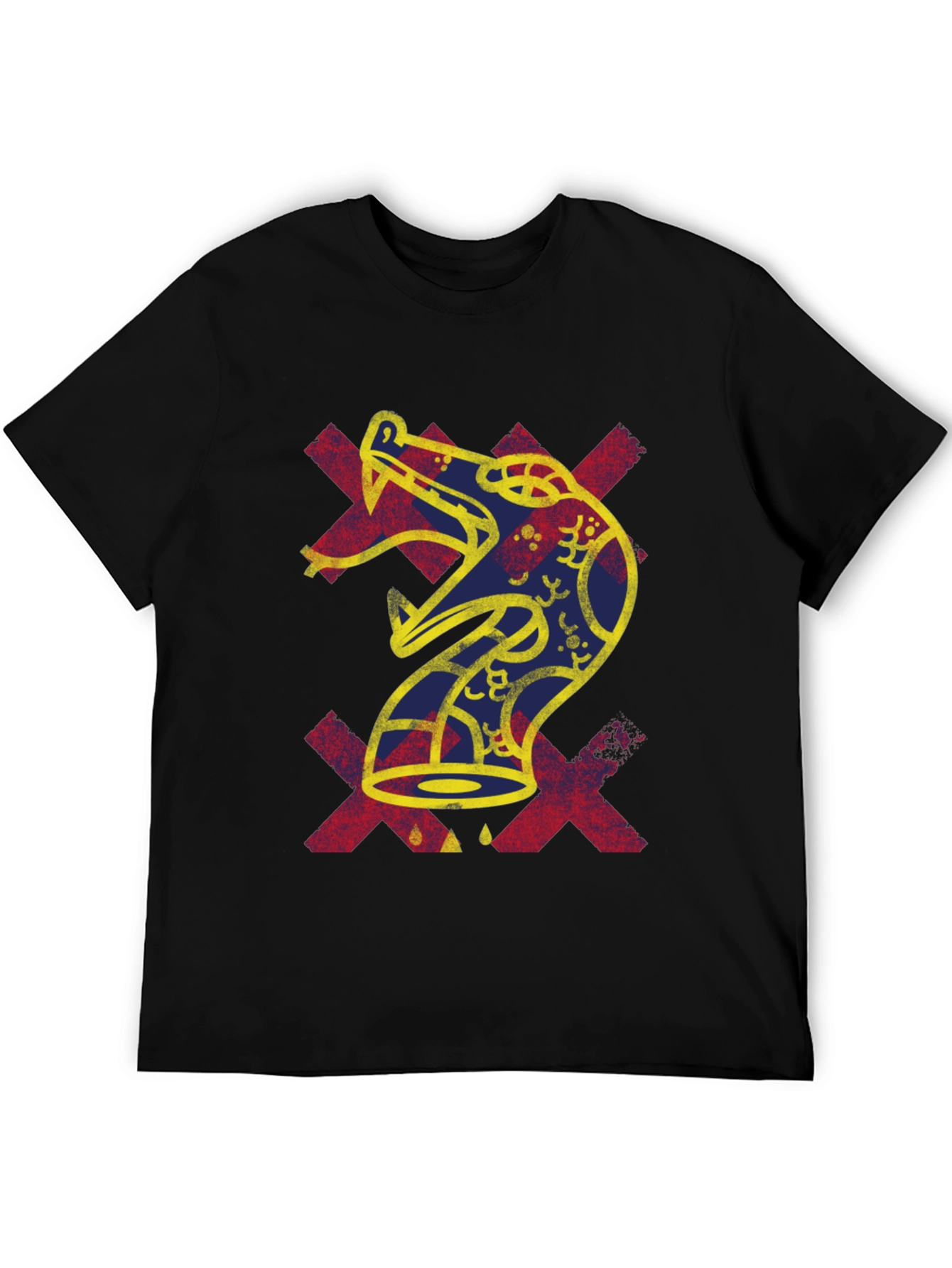 Bold Graphic Tee - Aztec Snake Design