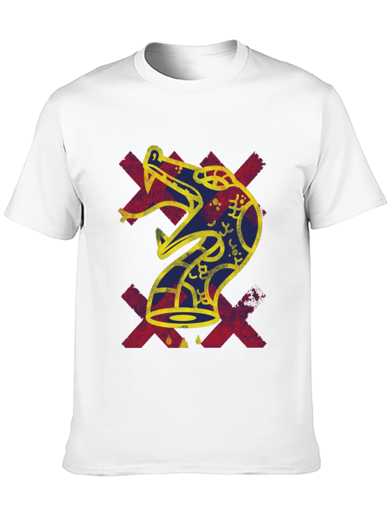 Bold Graphic Tee - Aztec Snake Design