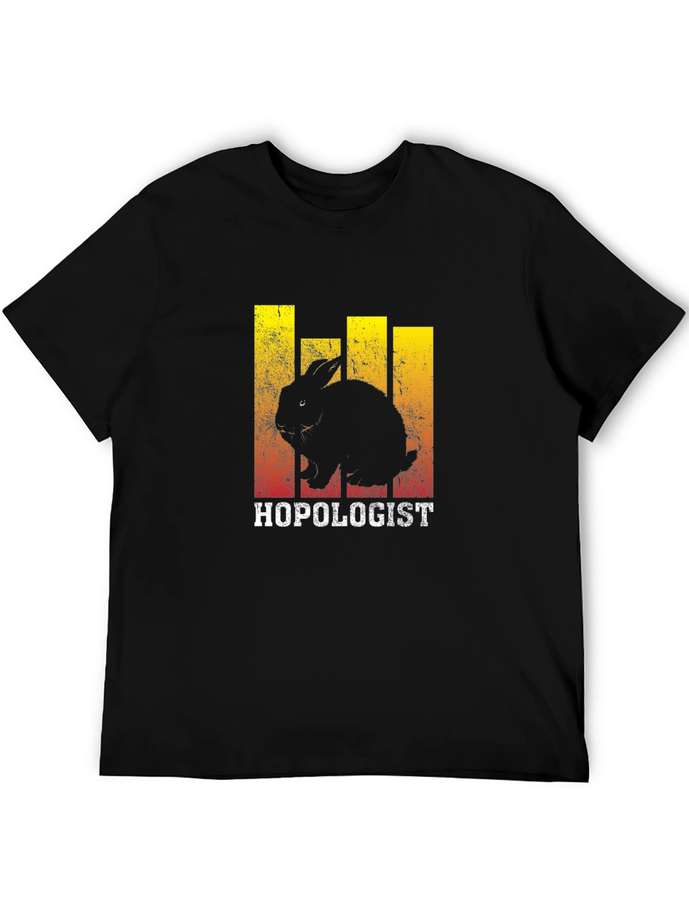 Hopologist Rabbit Graphic Tee - Black Cotton T-Shirt