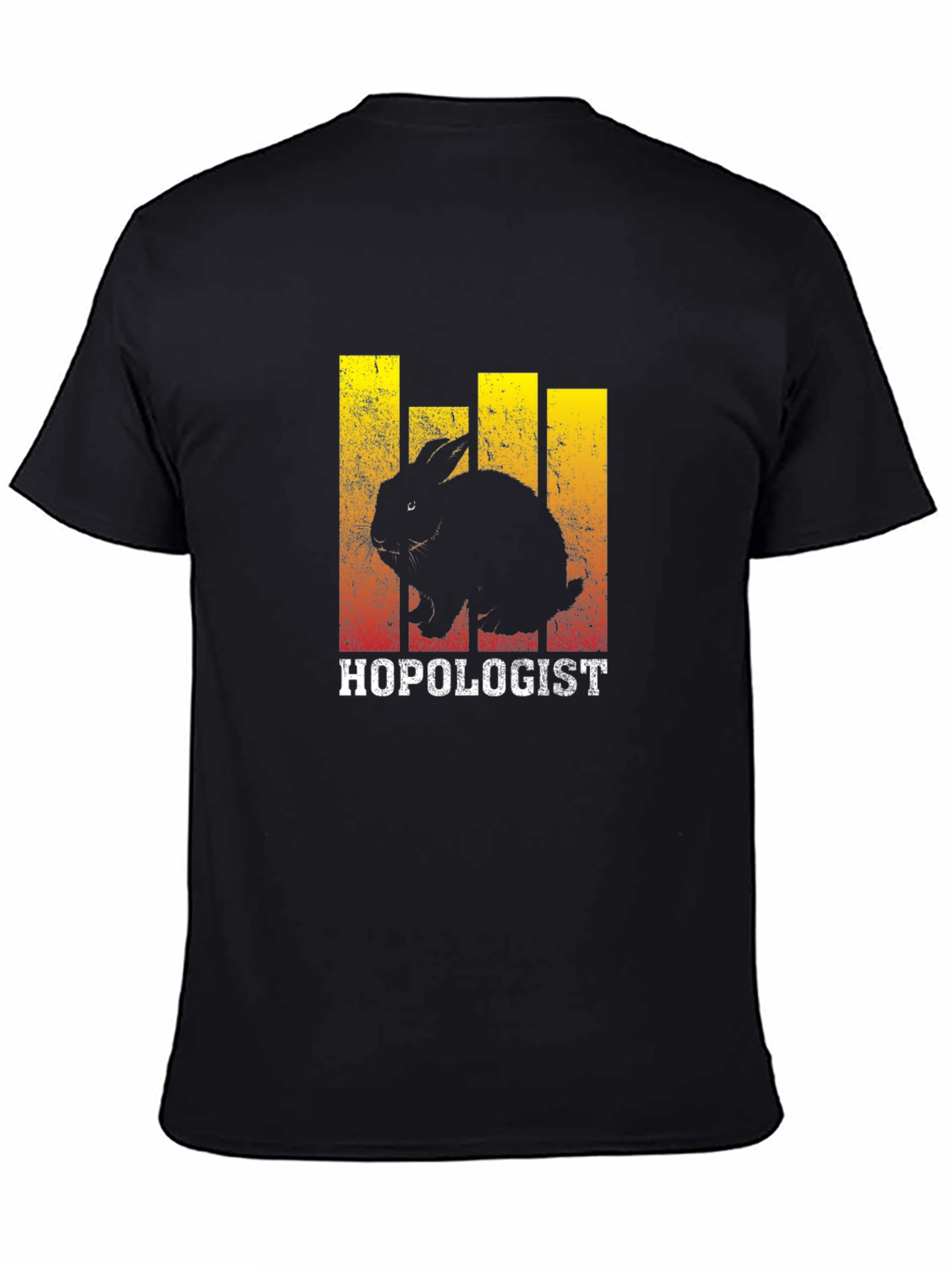 Hopologist Rabbit Graphic Tee - Black Cotton T-Shirt