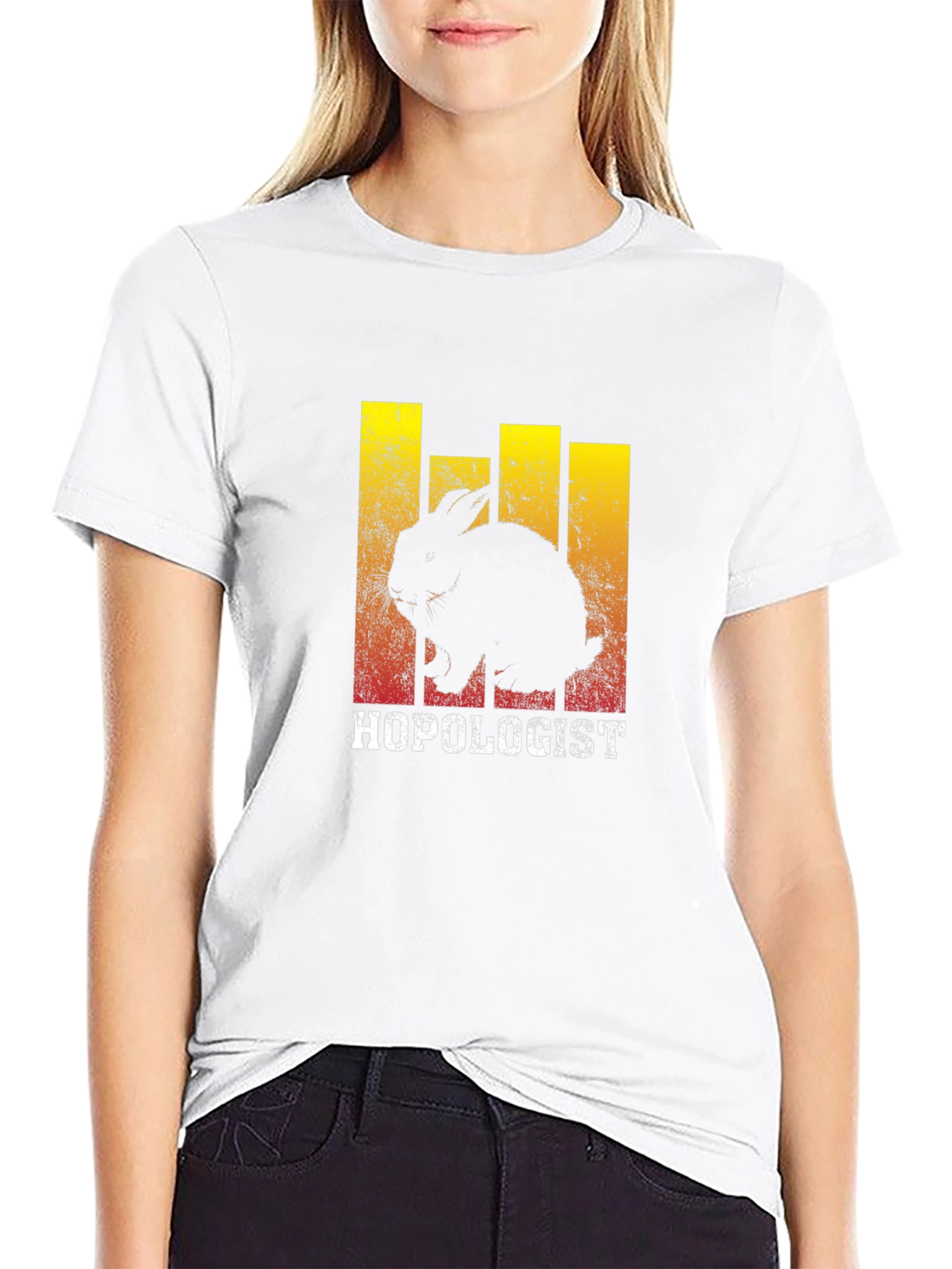 Hopologist Rabbit Graphic Tee - Black Cotton T-Shirt