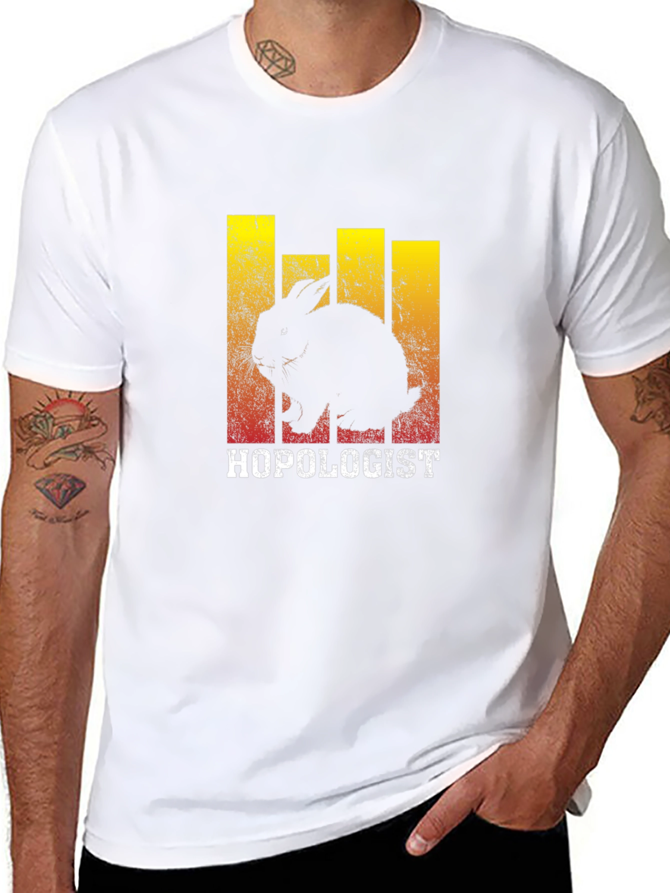 Hopologist Rabbit Graphic Tee - Black Cotton T-Shirt