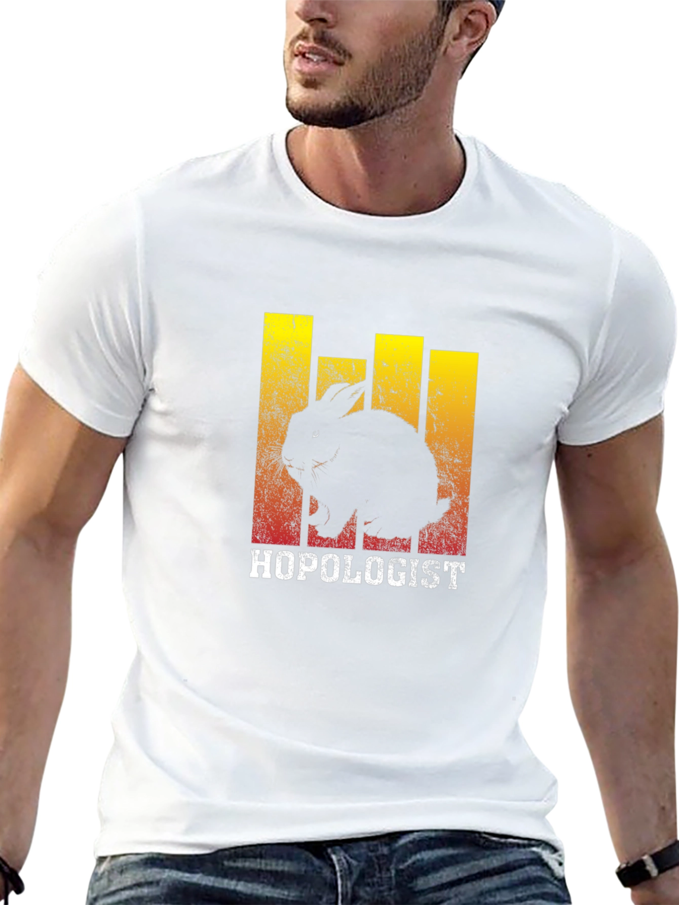 Hopologist Rabbit Graphic Tee - Black Cotton T-Shirt