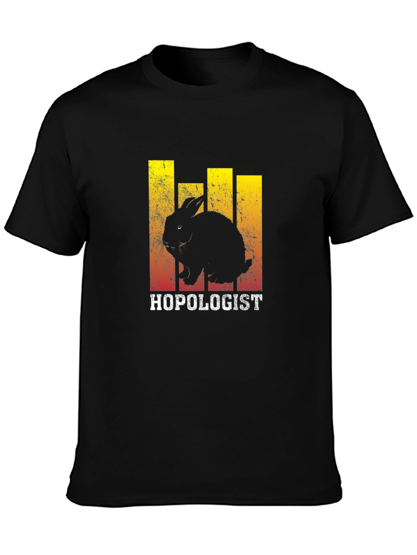 Hopologist Rabbit Graphic Tee - Black Cotton T-Shirt