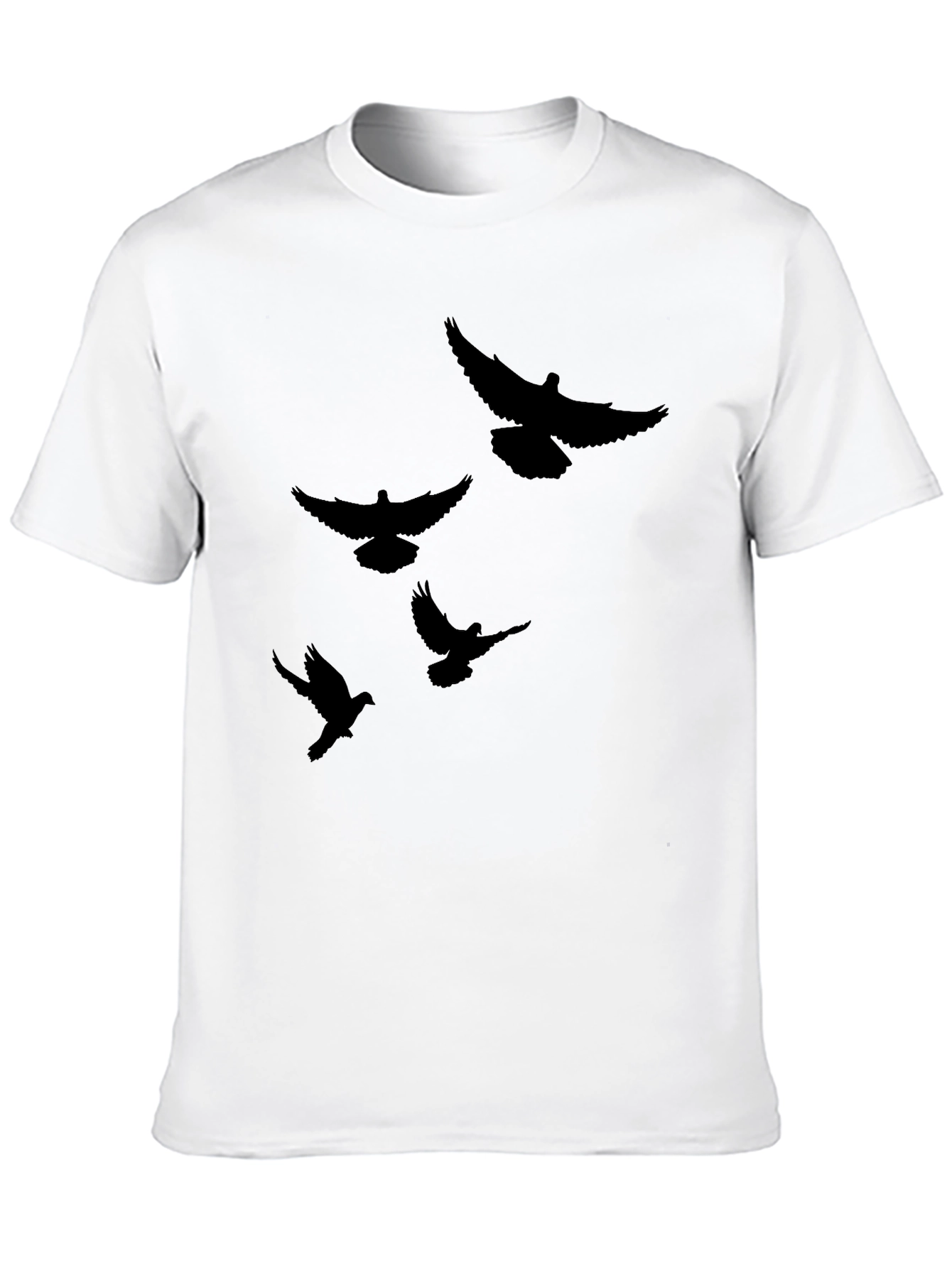 Mens Black T-Shirt with Bird Graphic