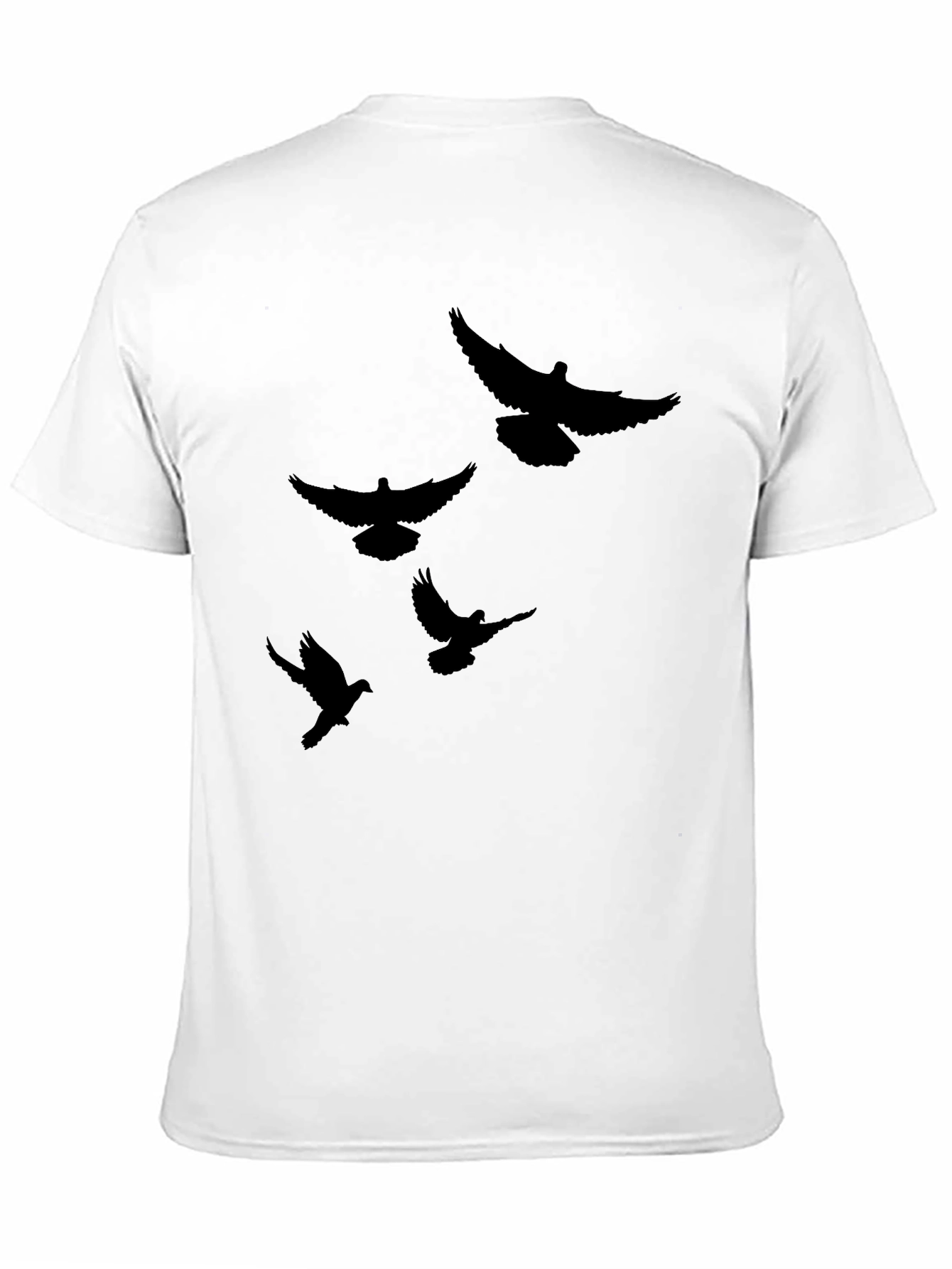 Mens Black T-Shirt with Bird Graphic