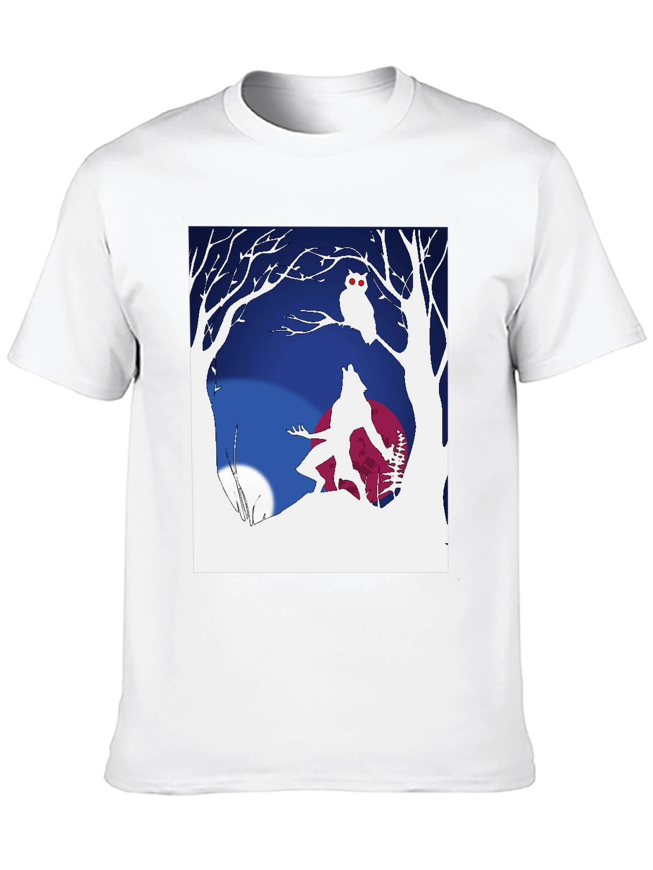 Werewolf & Owl Graphic Tee - Midnight Howl Design