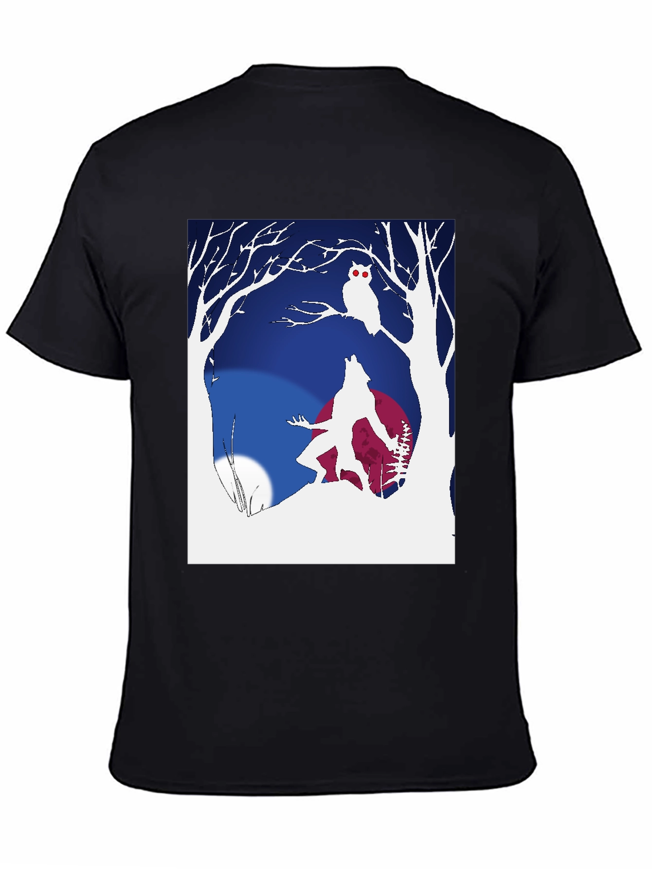 Werewolf & Owl Graphic Tee - Midnight Howl Design