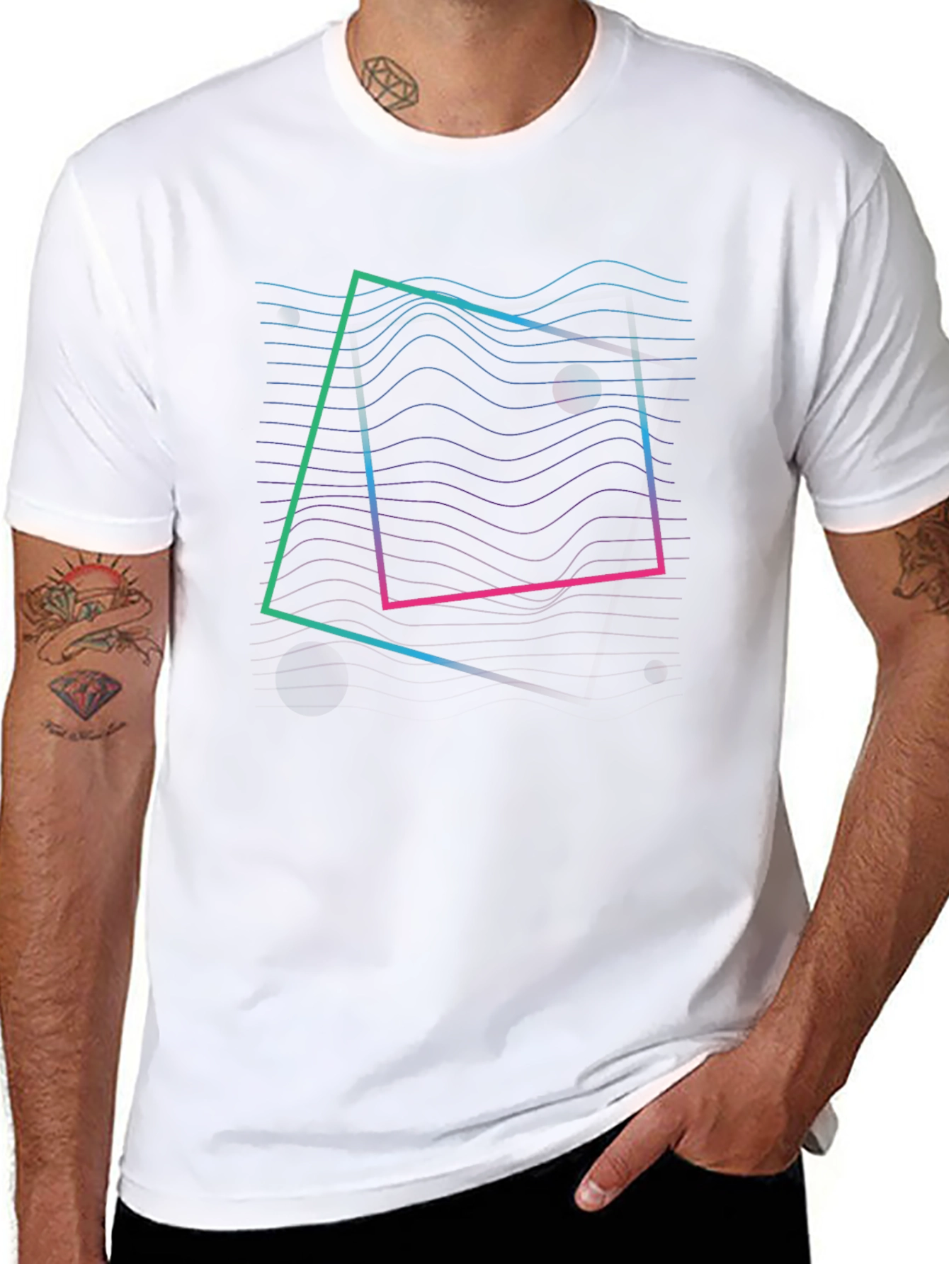 Retro Wave Graphic Tee - Black