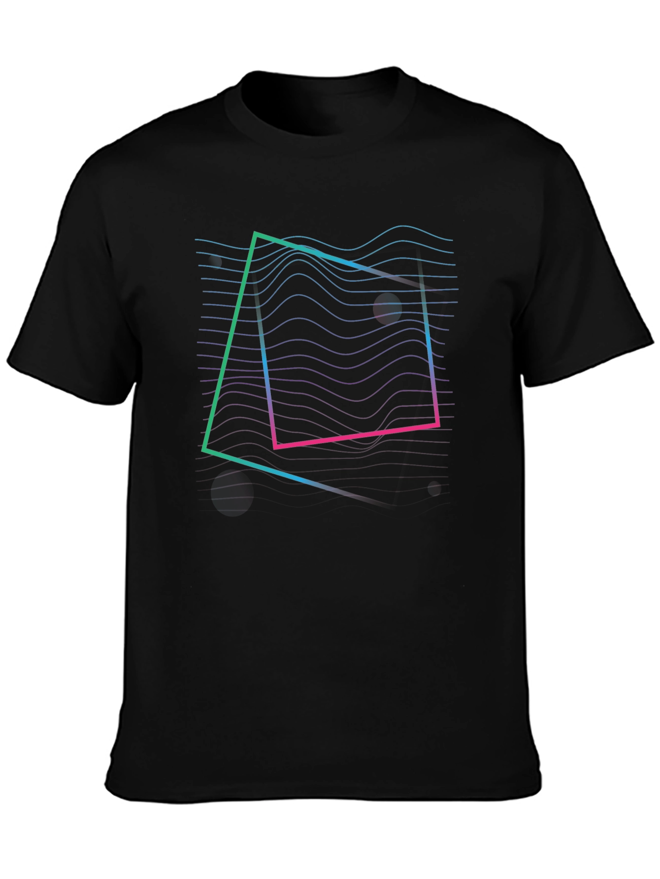 Retro Wave Graphic Tee - Black