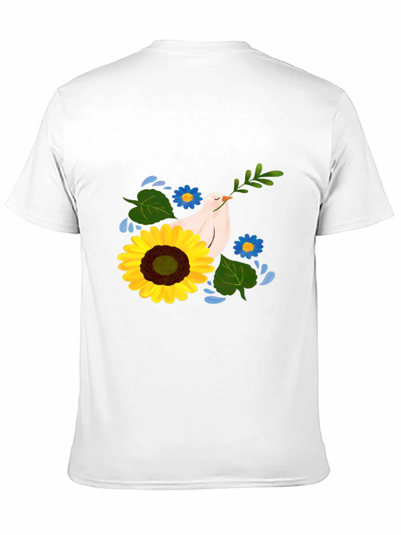Peace Dove Sunflower Graphic Tee - Black