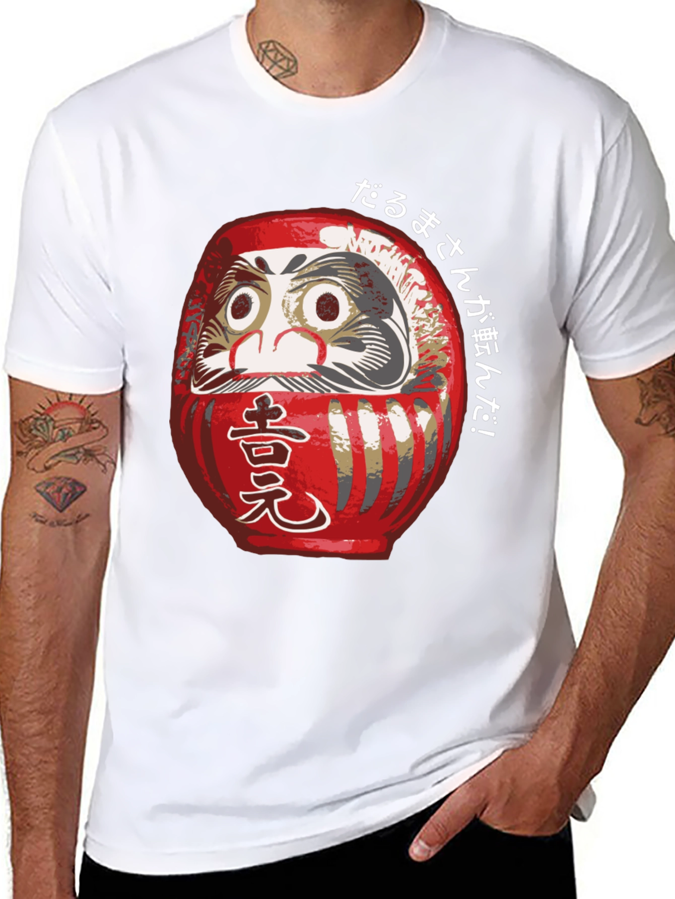 Daruma Doll Graphic T-Shirt - Japanese Lucky Charm